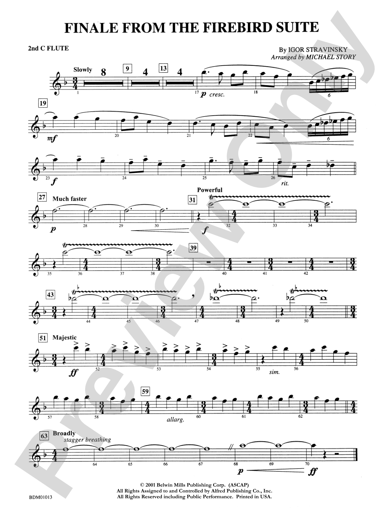Finale from The Firebird Suite: 2nd Flute