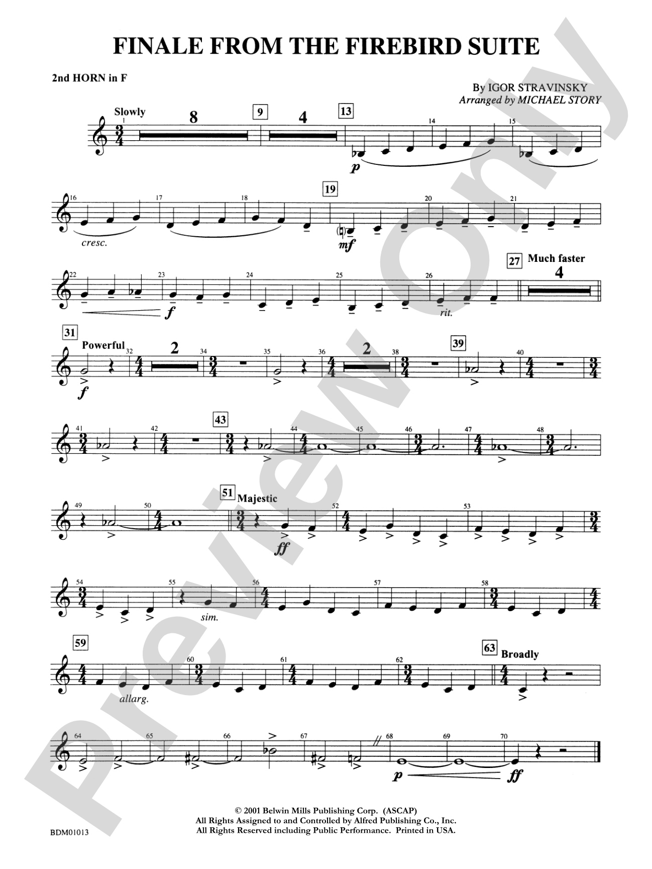 Finale from The Firebird Suite: 2nd F Horn