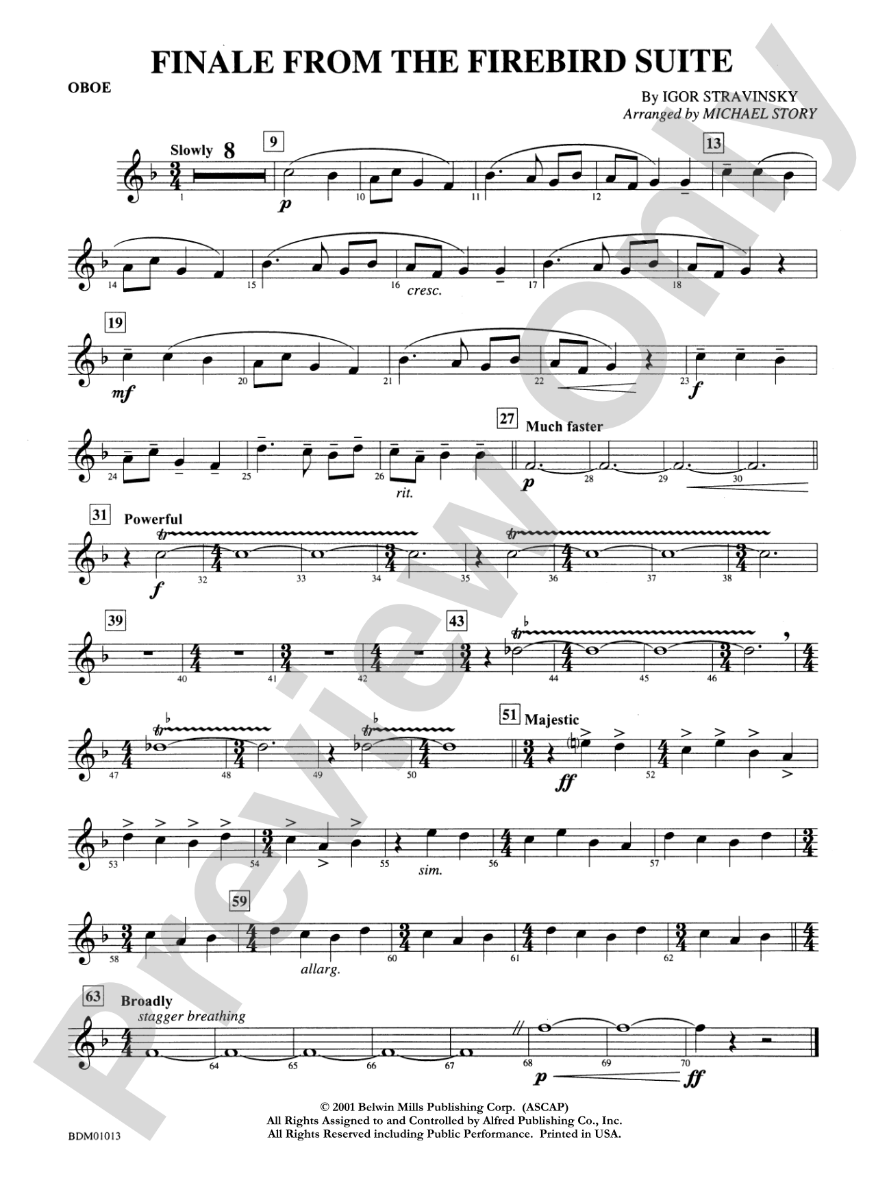 Finale from The Firebird Suite: Oboe