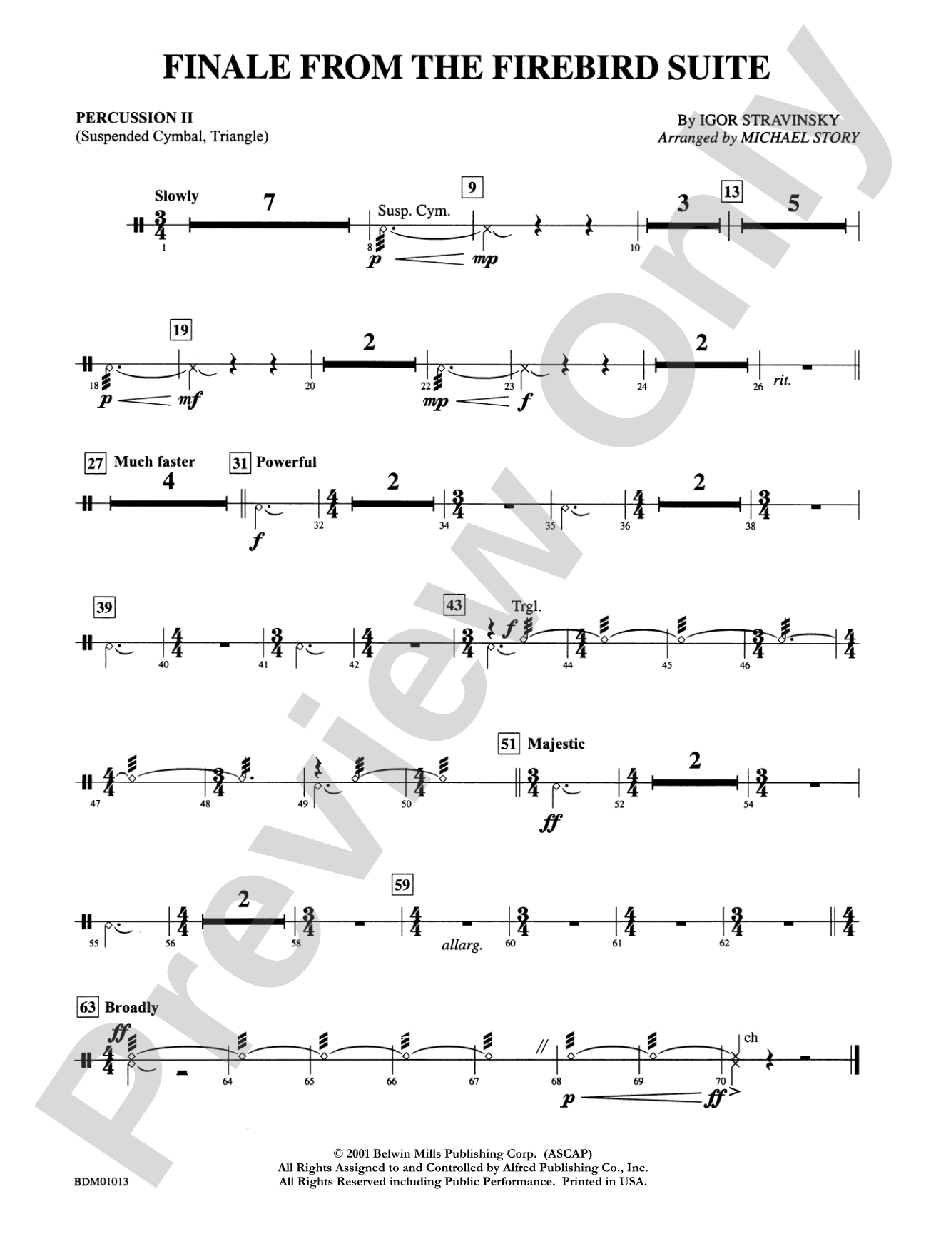 Finale from The Firebird Suite: 2nd Percussion