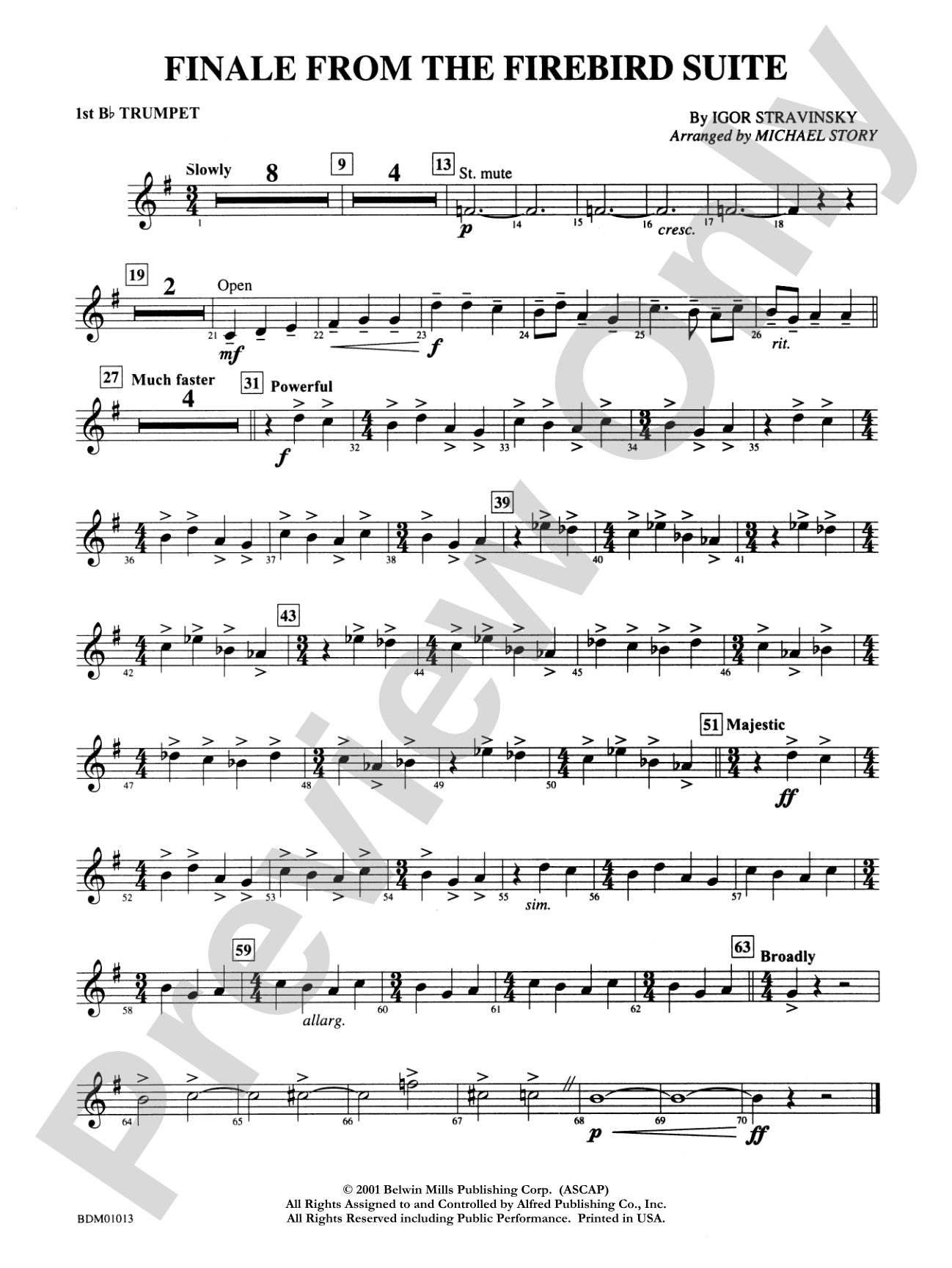 Finale from The Firebird Suite: 1st B-flat Trumpet