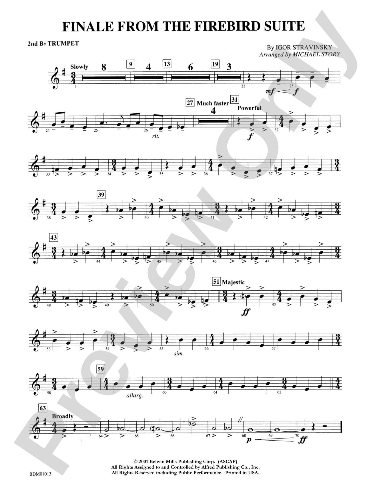 Finale from The Firebird Suite: 2nd B-flat Trumpet