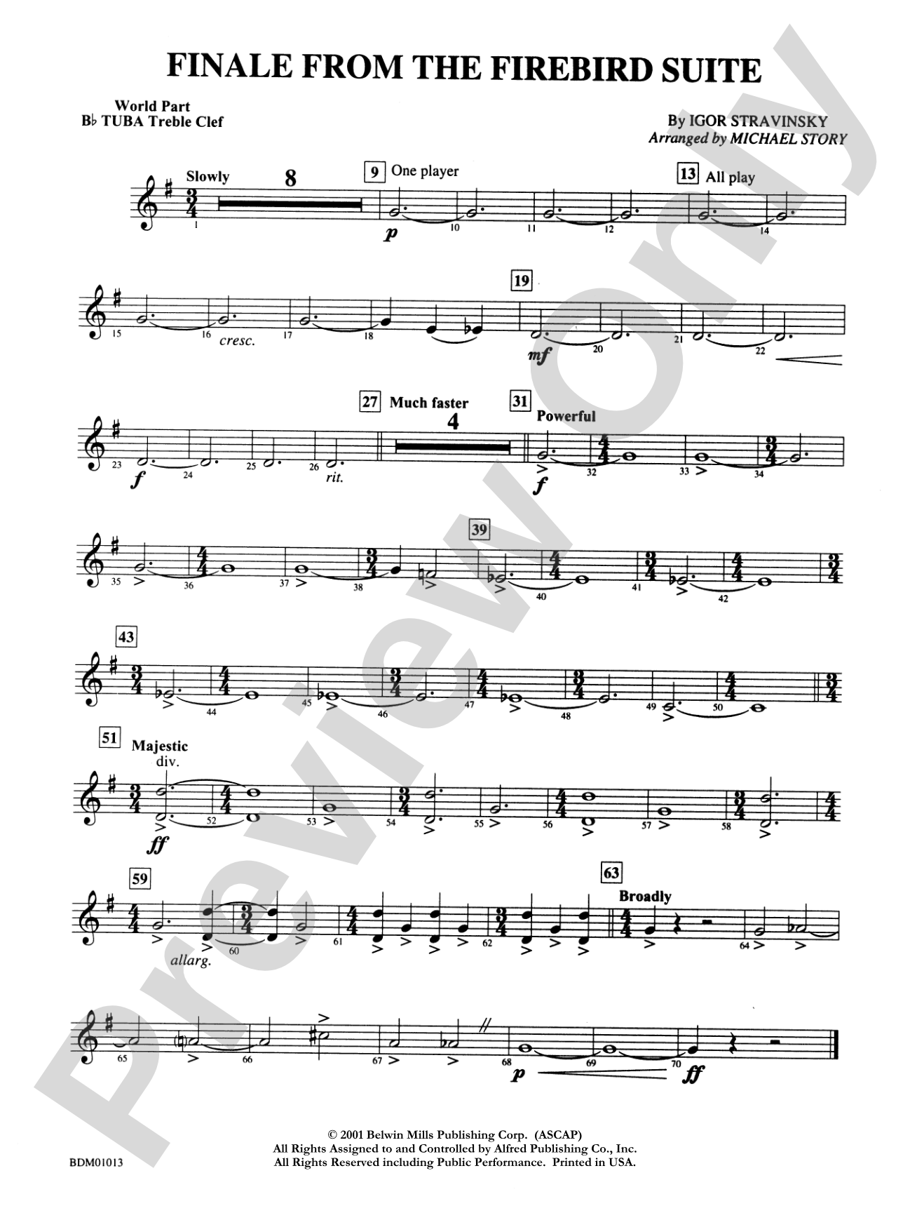 Finale from The Firebird Suite: WP B-flat Tuba T.C.