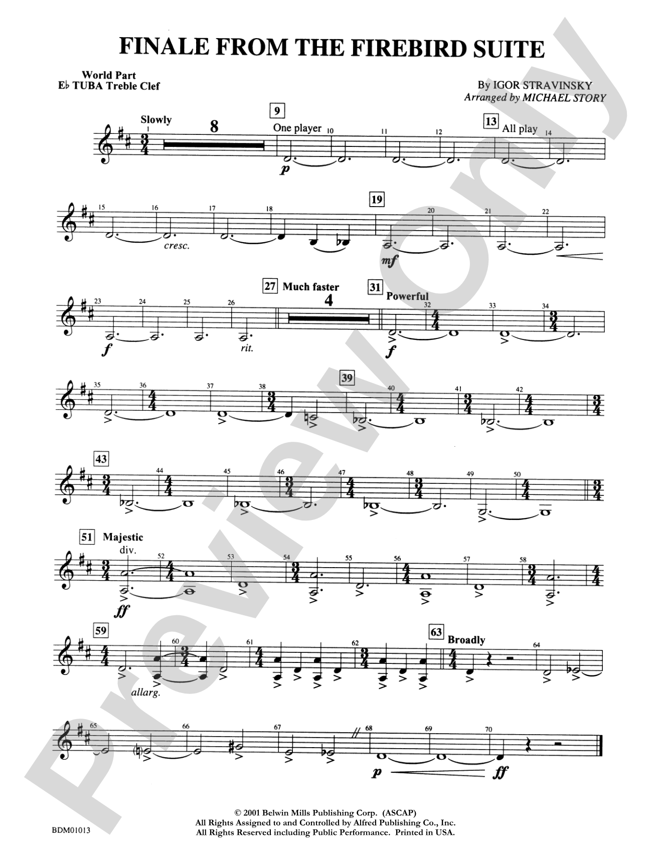 Finale from The Firebird Suite: WP E-flat Tuba T.C.