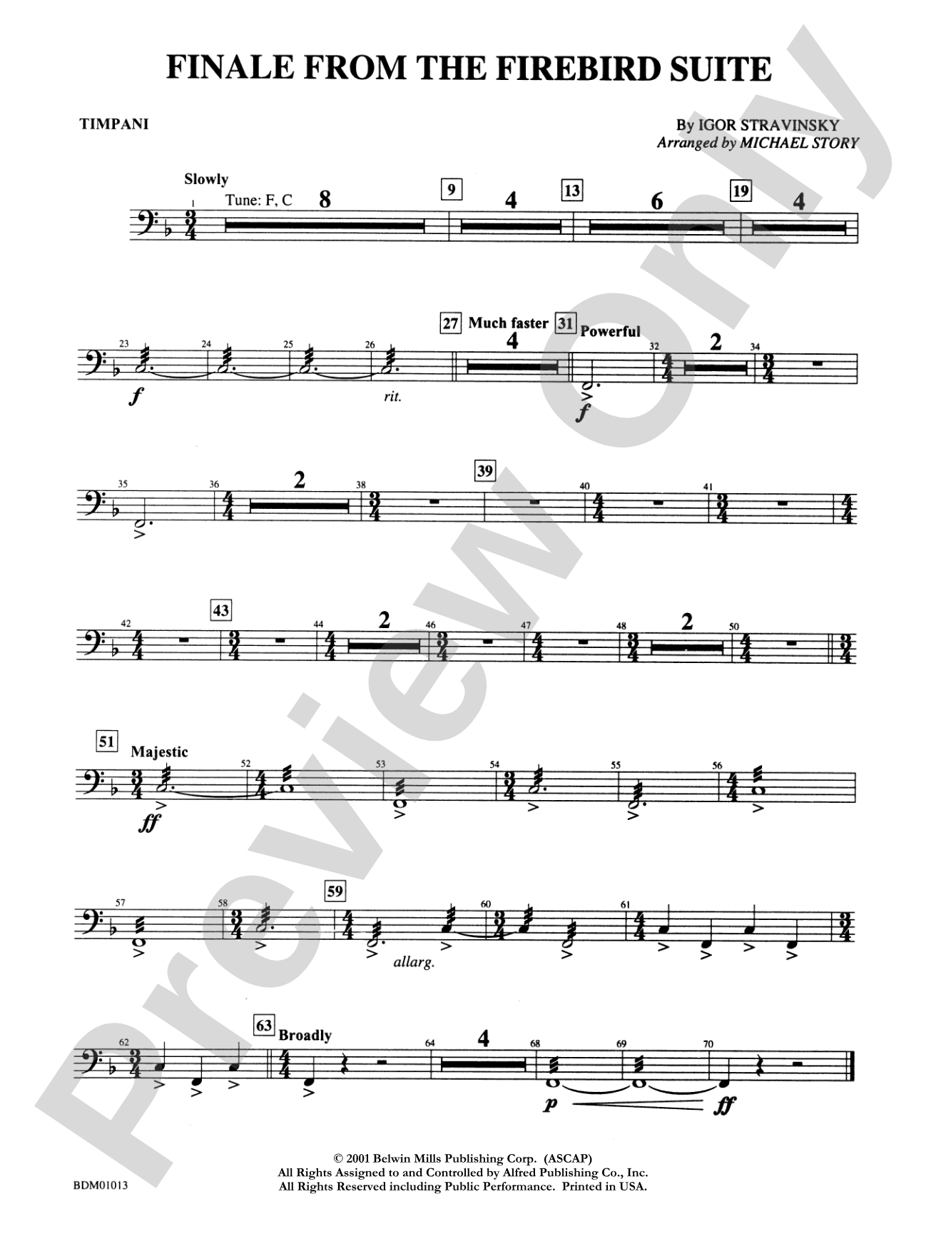 Finale from The Firebird Suite: Timpani