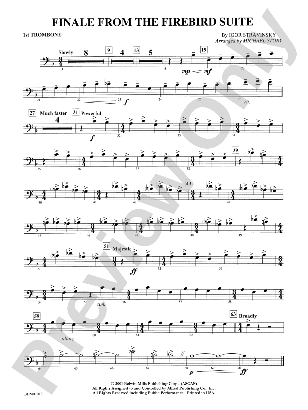 Finale from The Firebird Suite: 1st Trombone