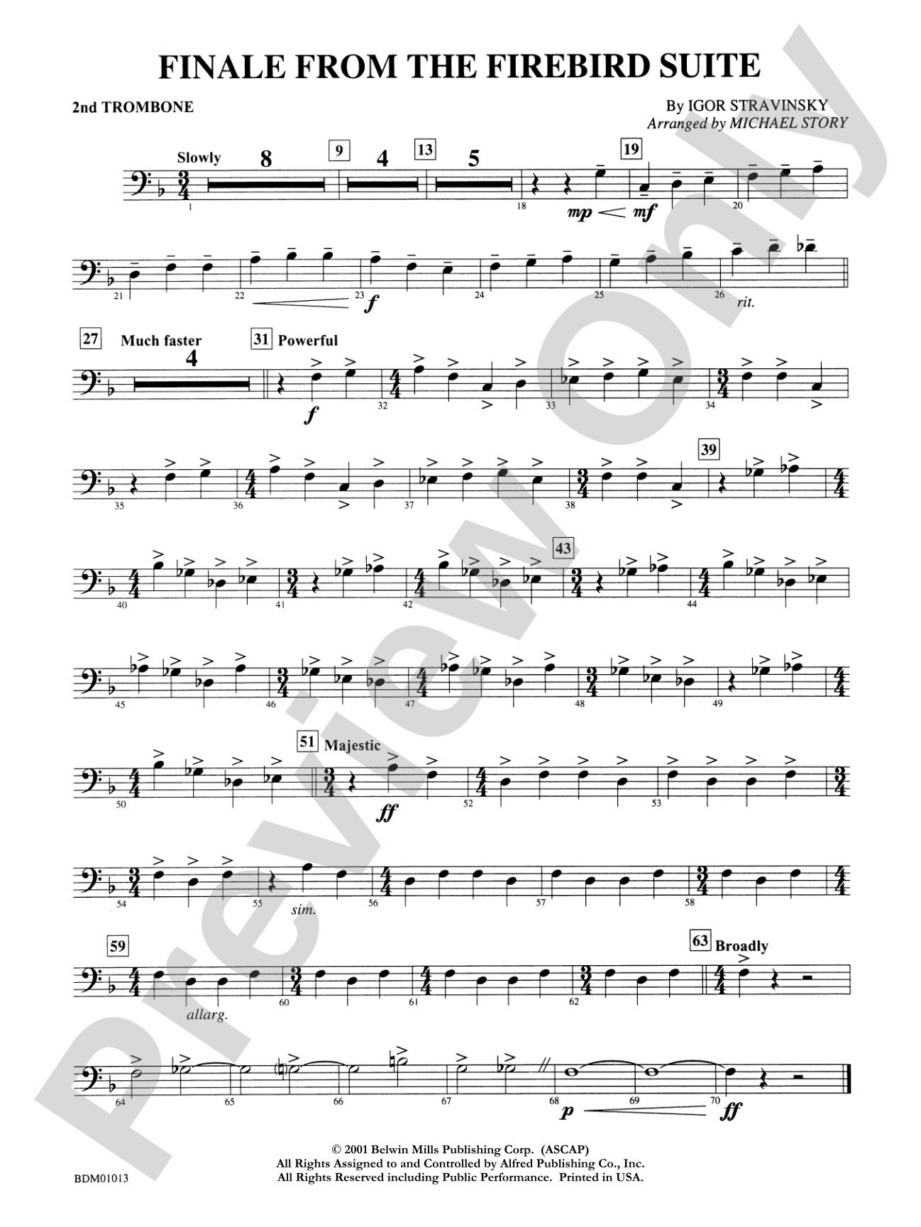 Finale from The Firebird Suite: 2nd Trombone