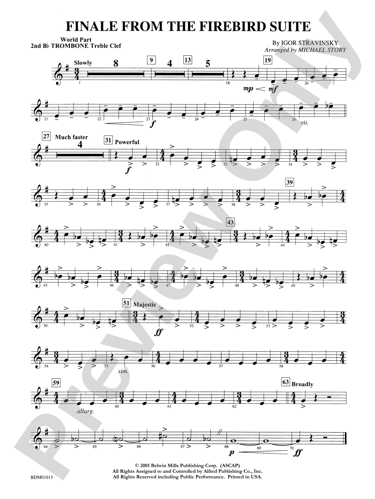 Finale from The Firebird Suite: WP 2nd B-flat Trombone T.C.