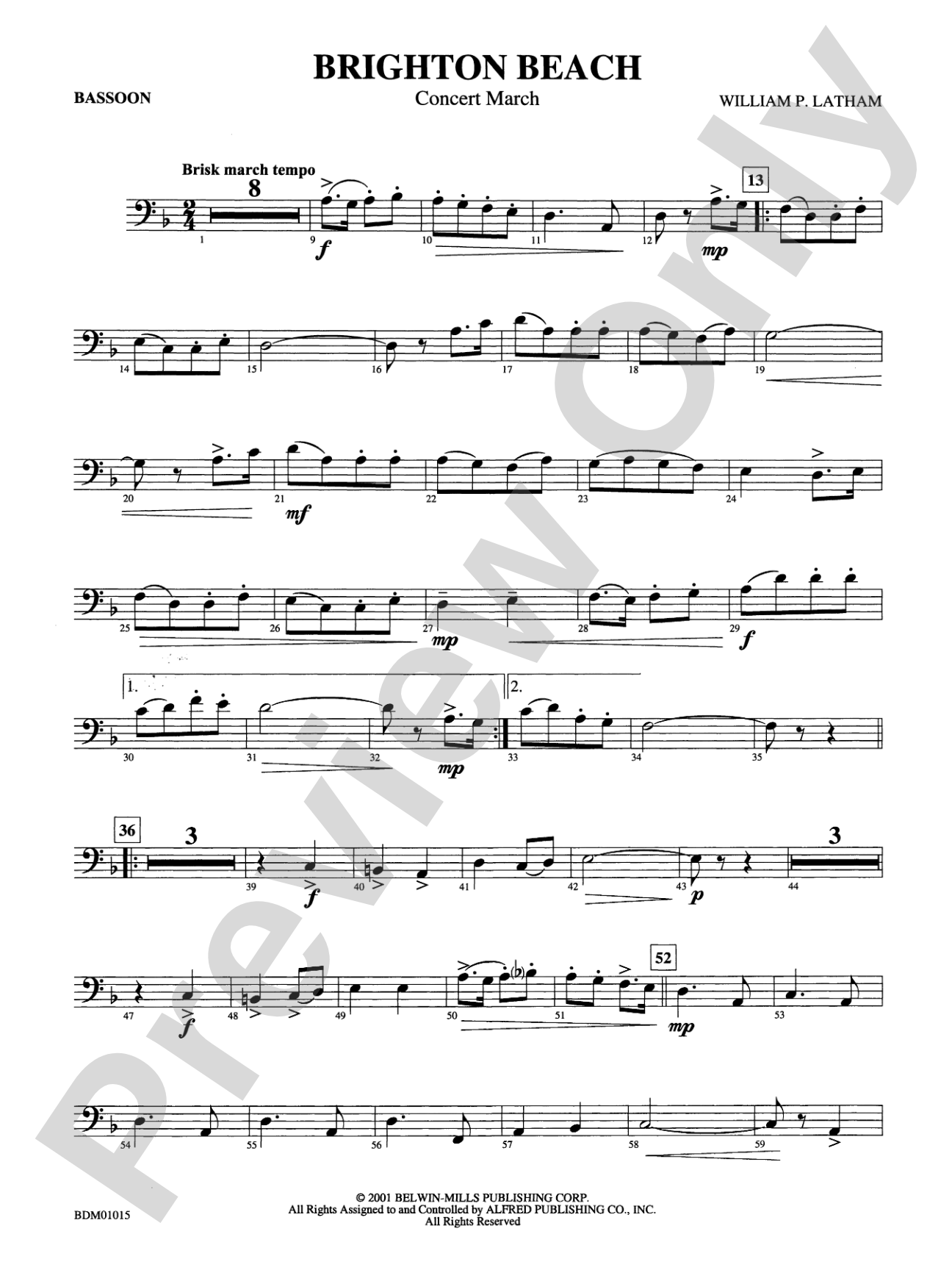 Brighton Beach (Concert March): Bassoon