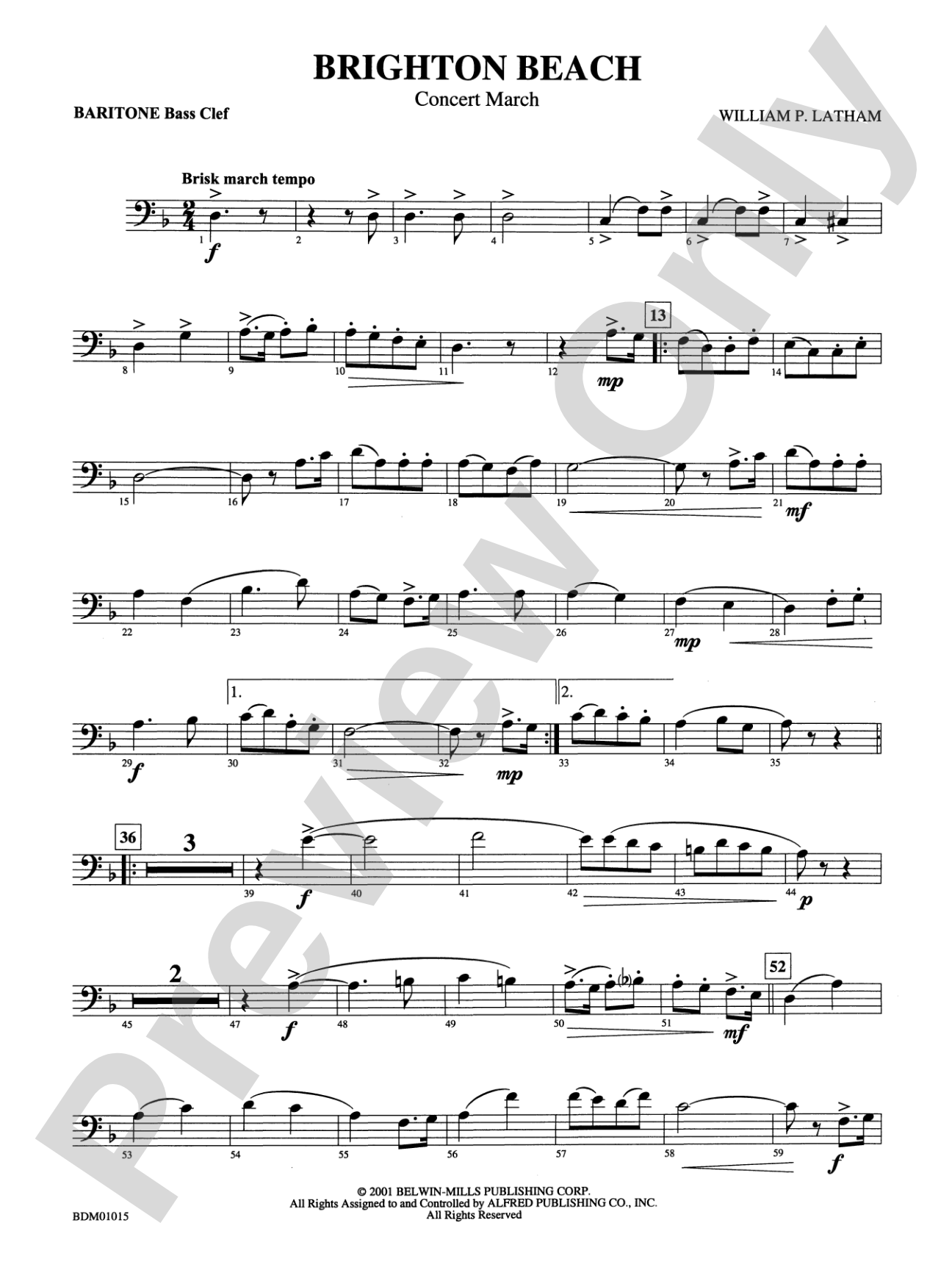 Brighton Beach (Concert March): Baritone B.C.