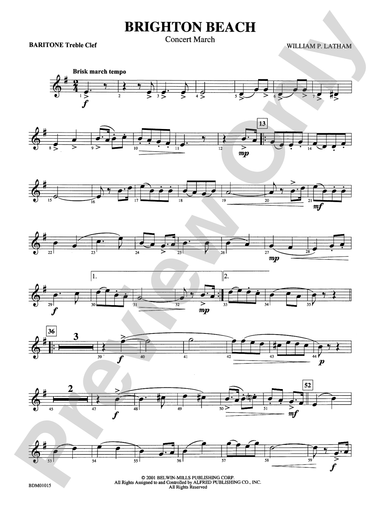 Brighton Beach (Concert March): Baritone T.C.