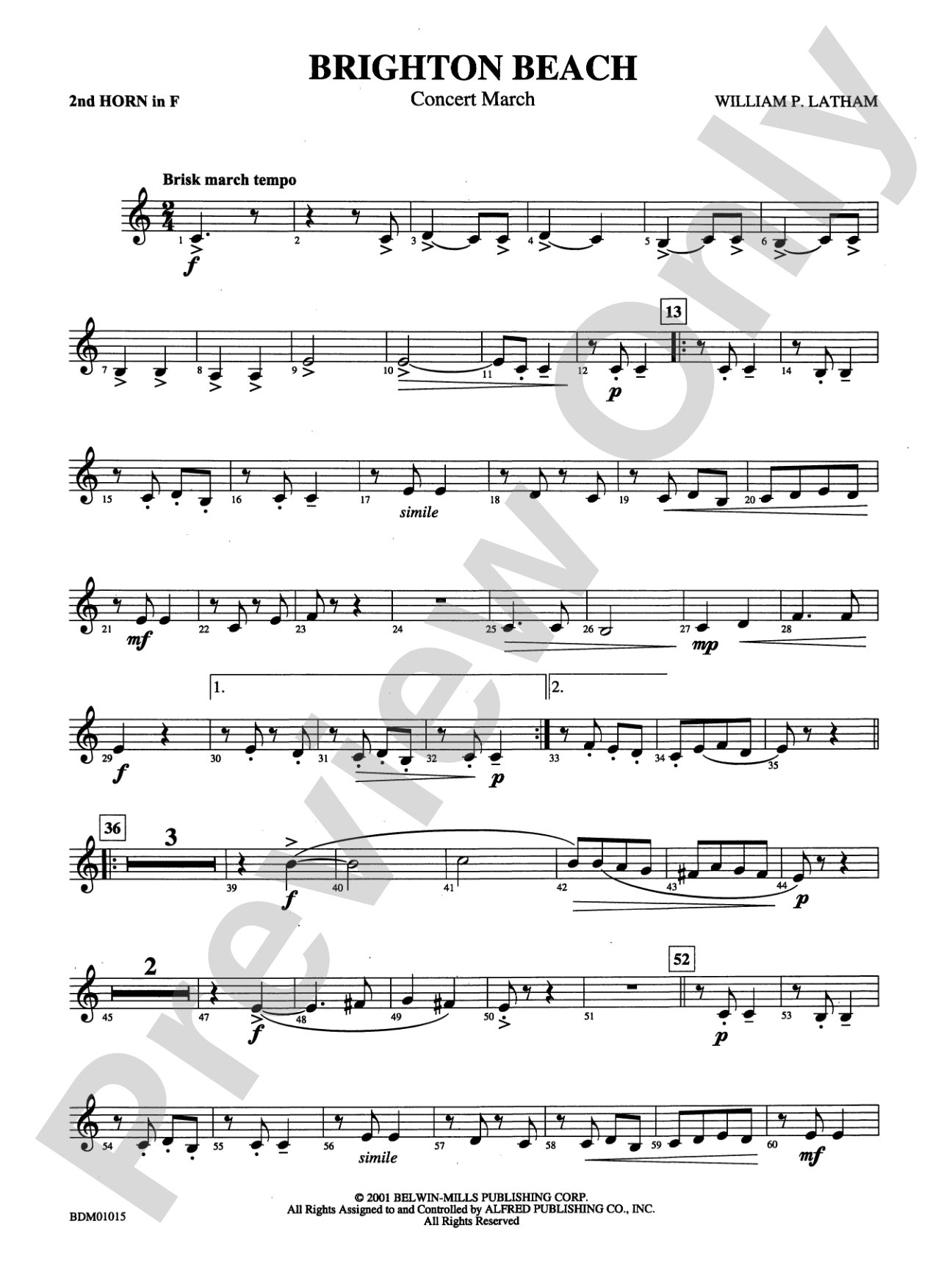 Brighton Beach (Concert March): 2nd F Horn