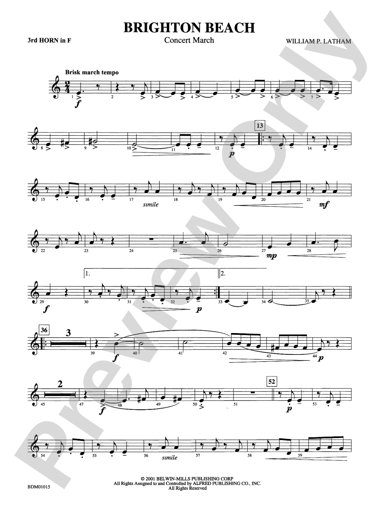 Brighton Beach (Concert March): 3rd F Horn