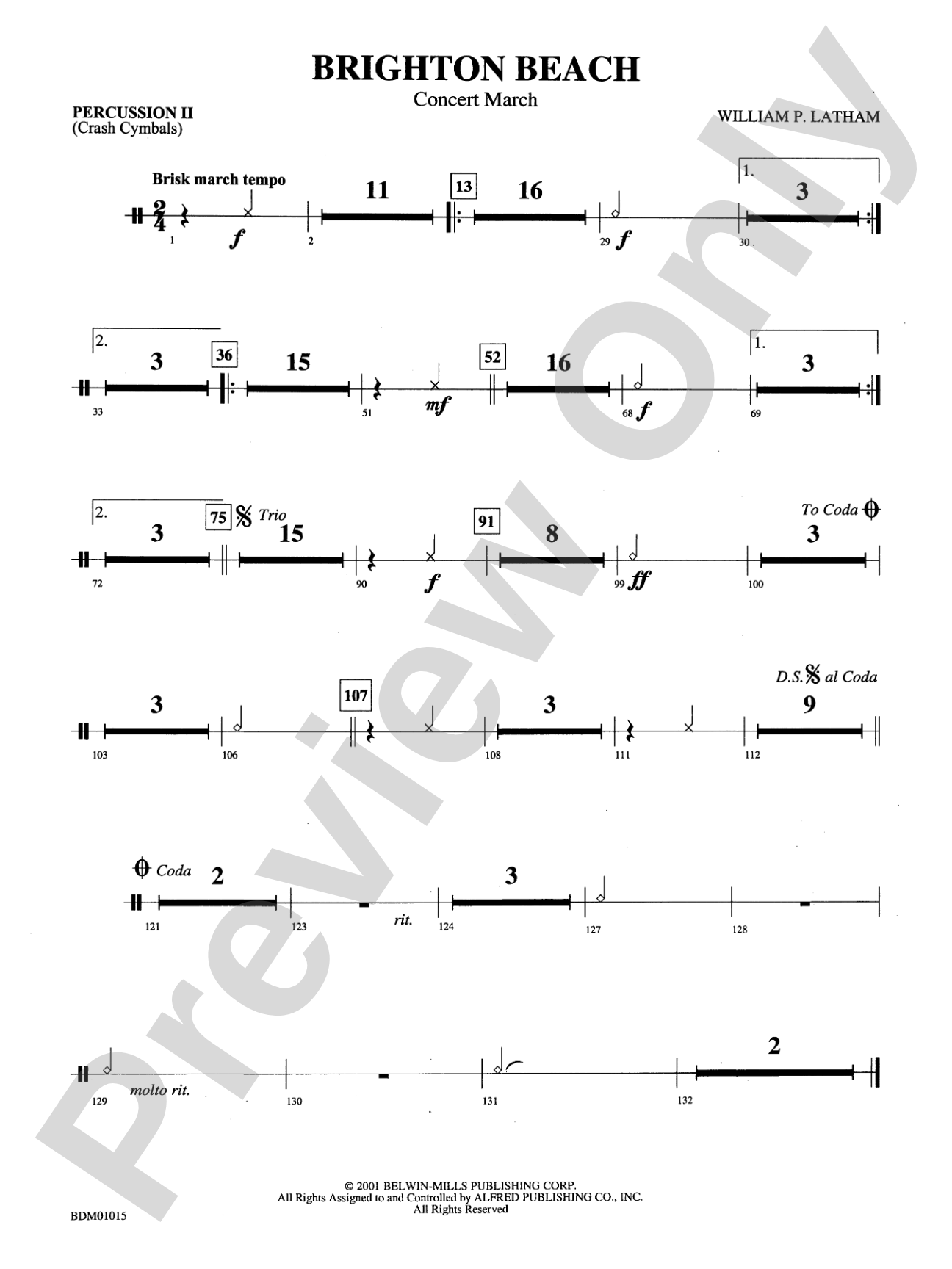 Brighton Beach (Concert March): 2nd Percussion