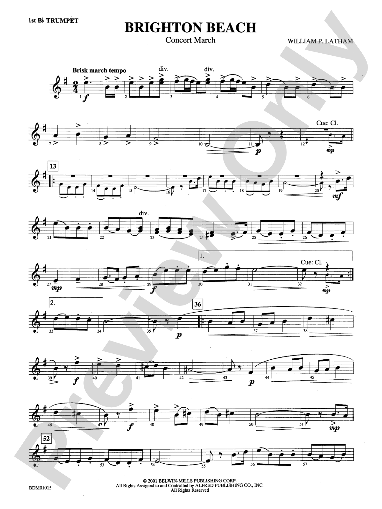 Brighton Beach (Concert March): 1st B-flat Trumpet