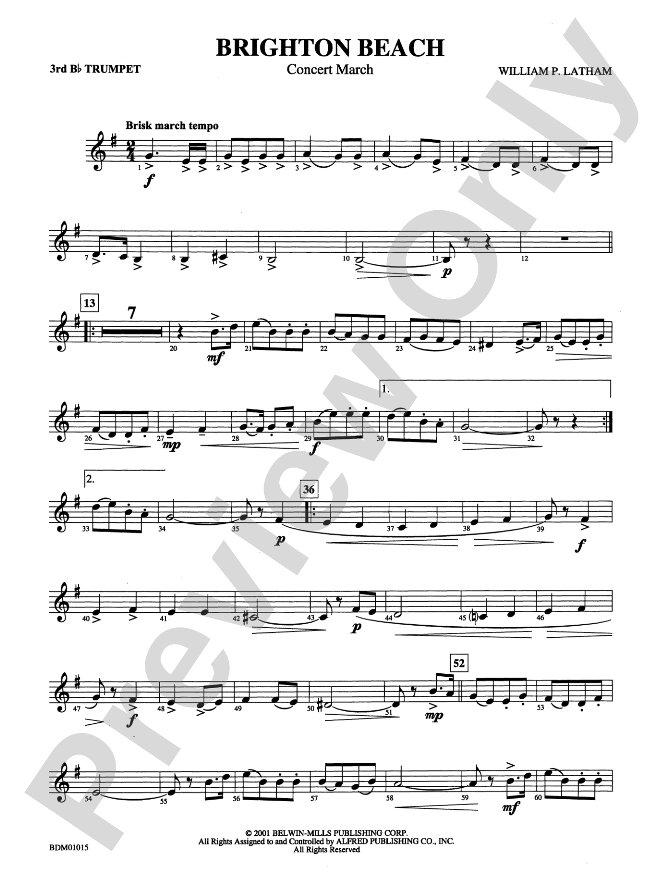 Brighton Beach (Concert March): 3rd B-flat Trumpet