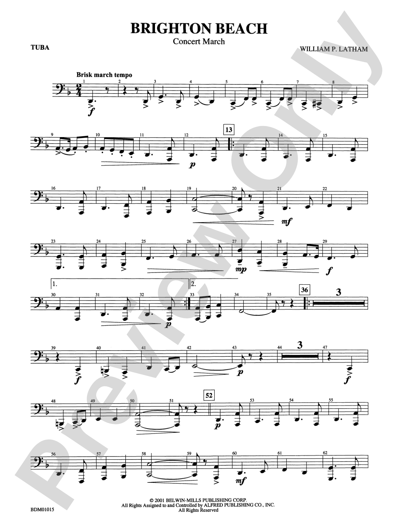 Brighton Beach (Concert March): Tuba
