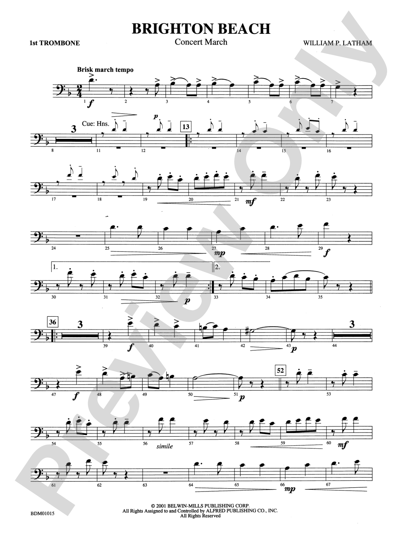 Brighton Beach (Concert March): 1st Trombone