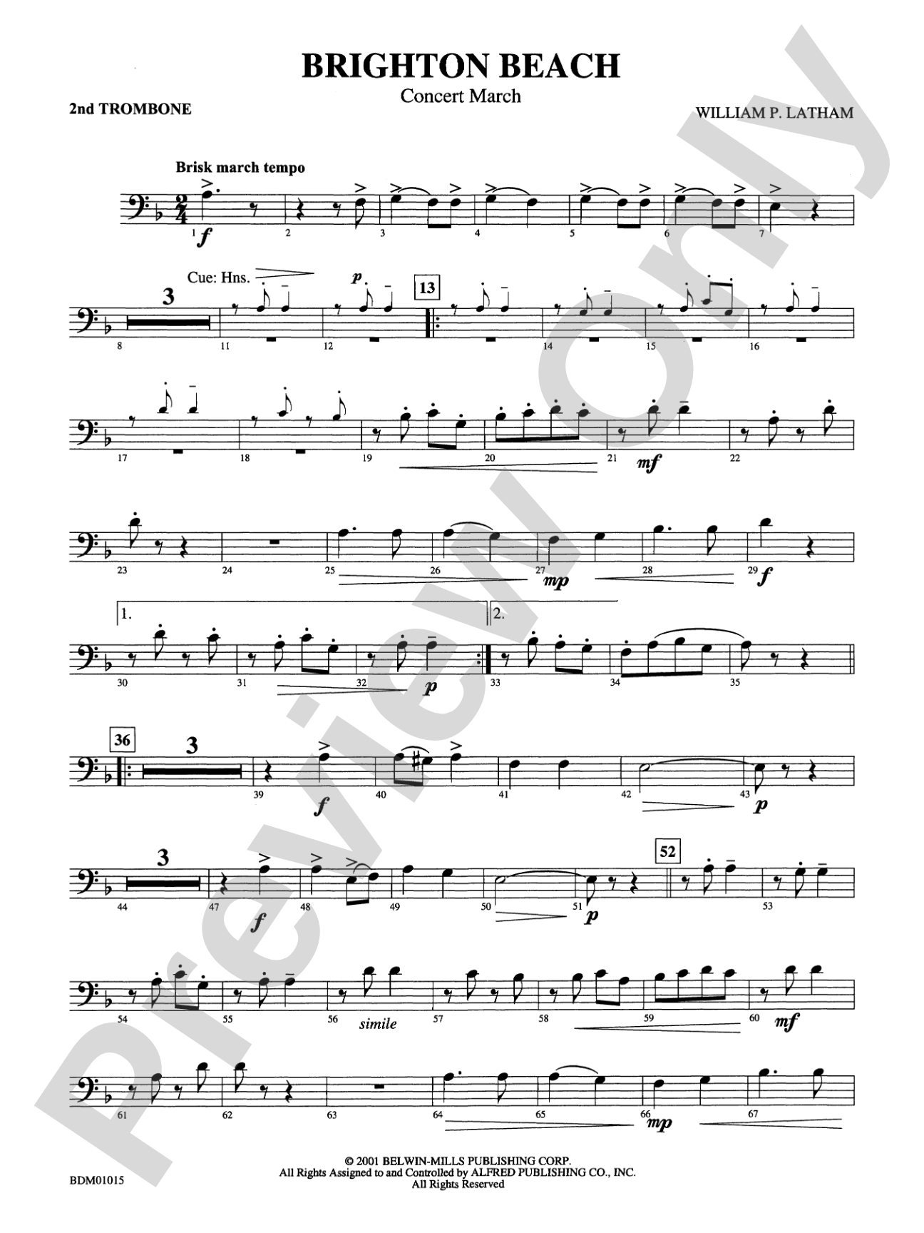Brighton Beach (Concert March): 2nd Trombone
