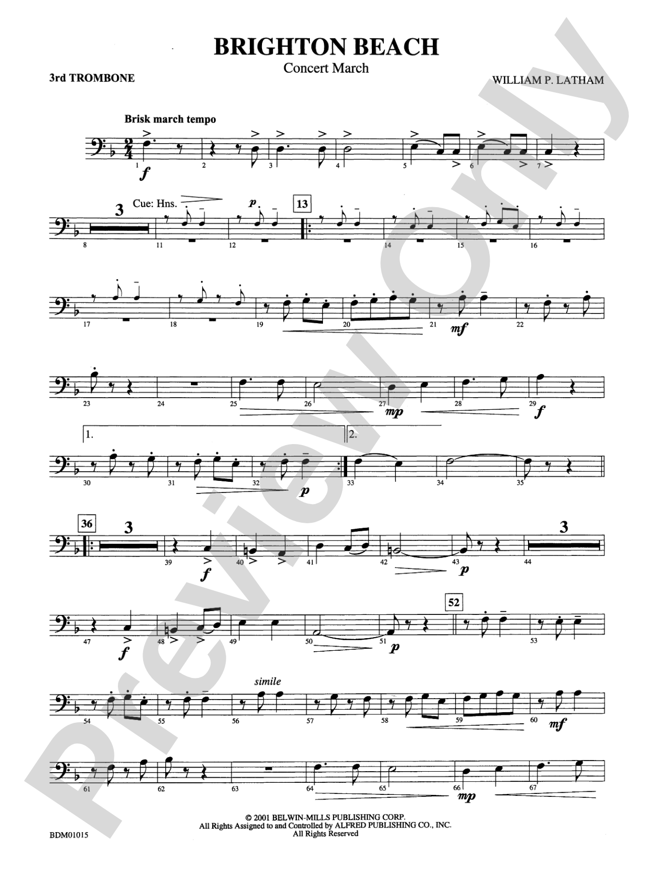 Brighton Beach (Concert March): 3rd Trombone