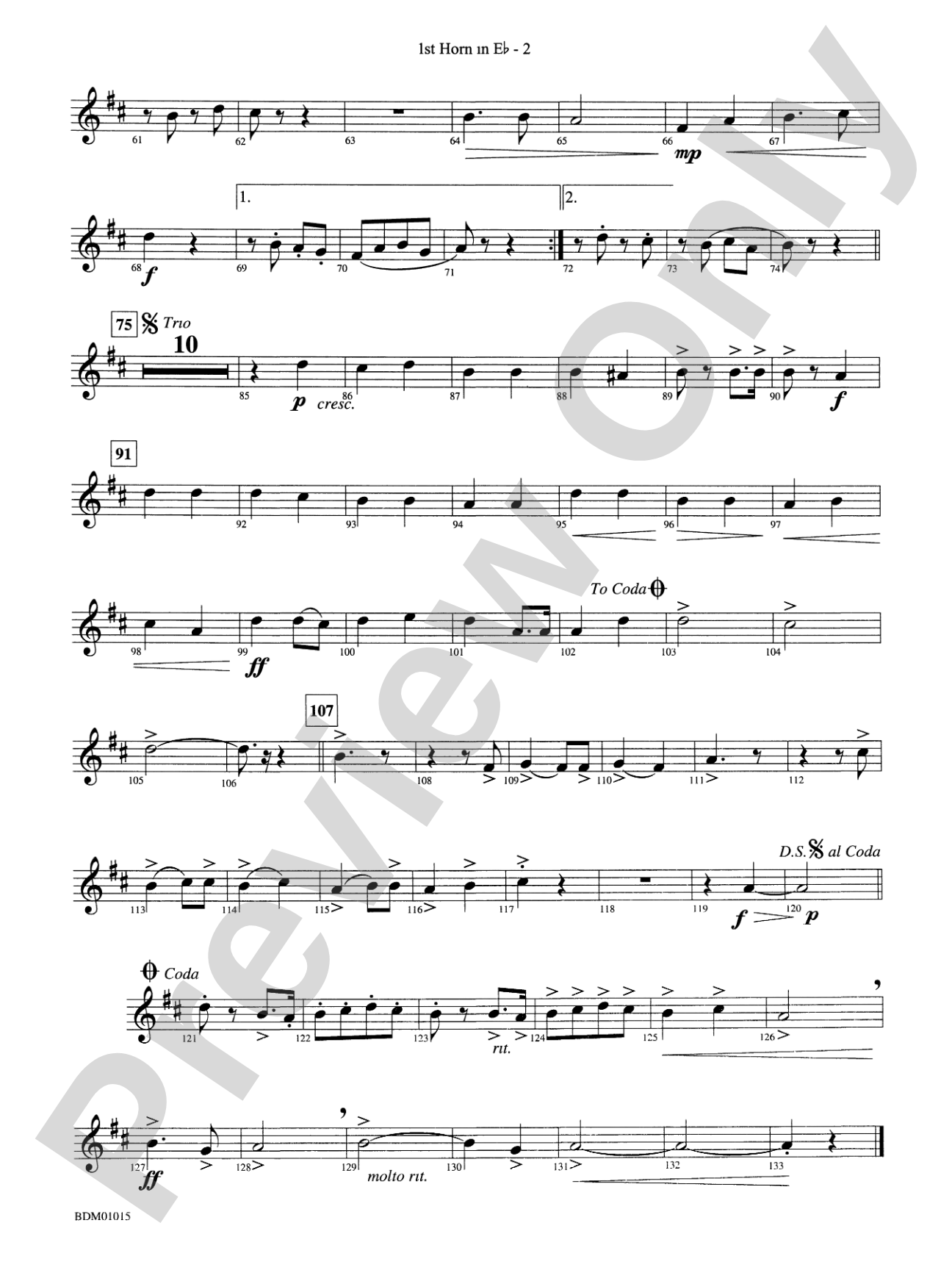 Brighton Beach (Concert March): (wp) 1st Horn in E-flat
