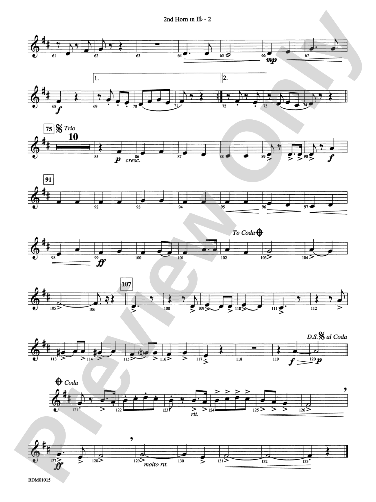 Brighton Beach (Concert March): (wp) 2nd Horn in E-flat