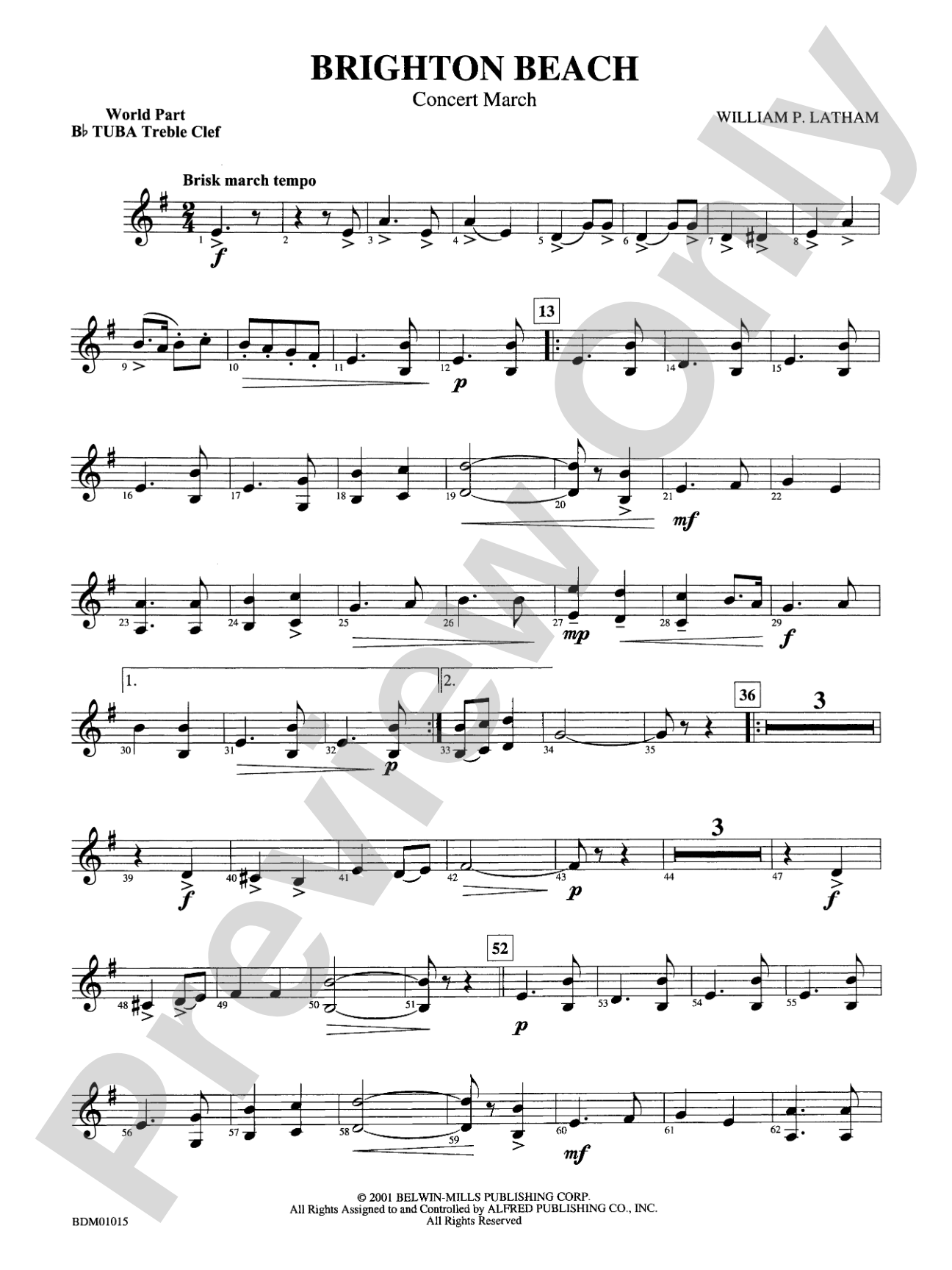 Brighton Beach (Concert March): (wp) B-flat Tuba T.C.