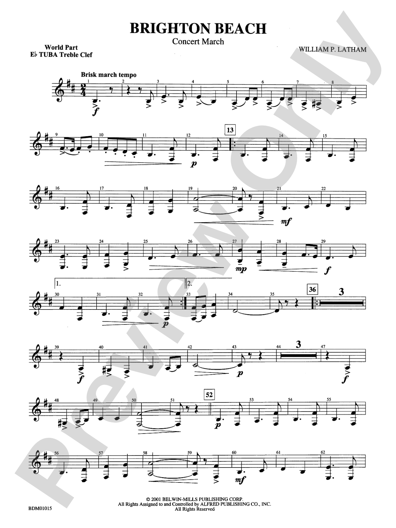 Brighton Beach (Concert March): (wp) E-flat Tuba T.C.