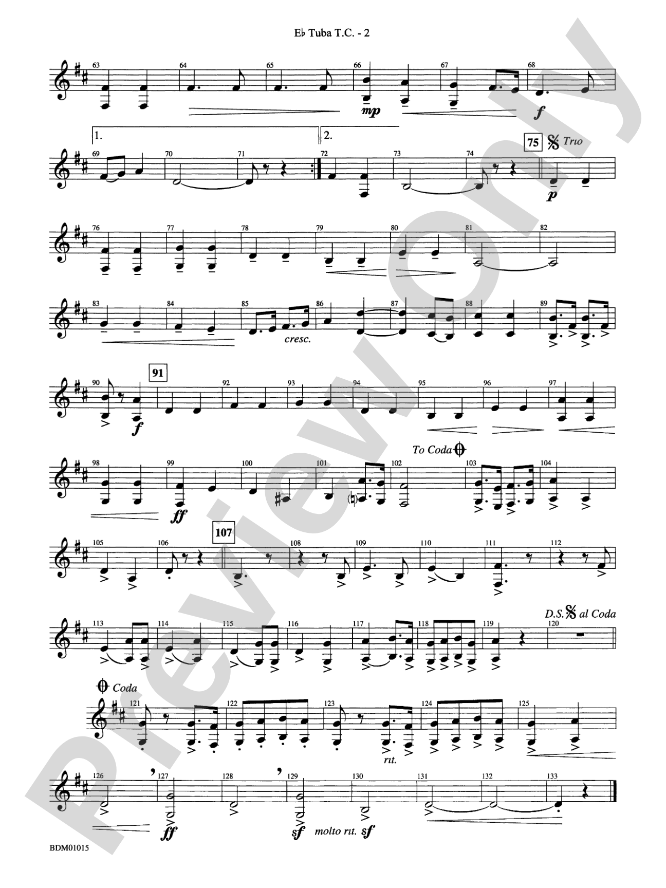Brighton Beach (Concert March): (wp) E-flat Tuba T.C.