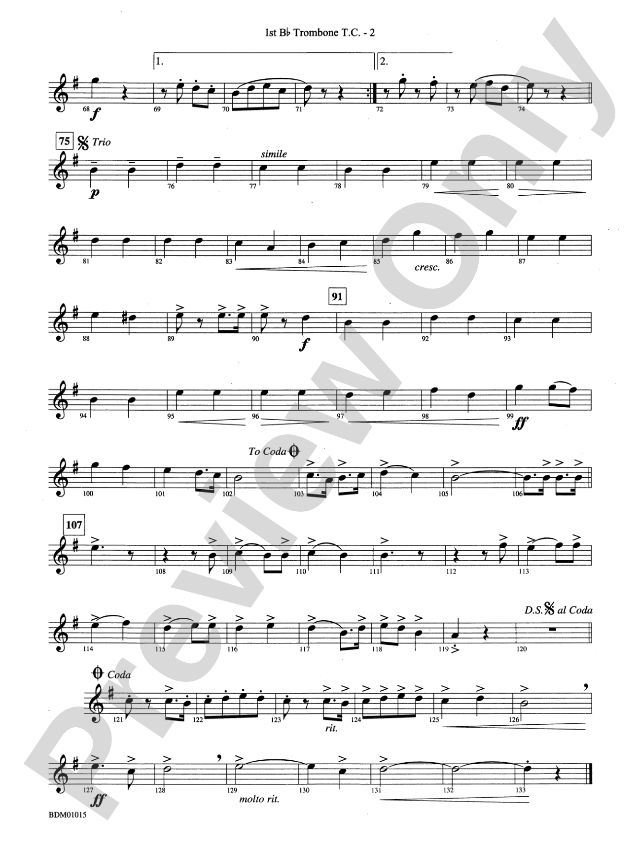 Brighton Beach (Concert March): (wp) 1st B-flat Trombone T.C.
