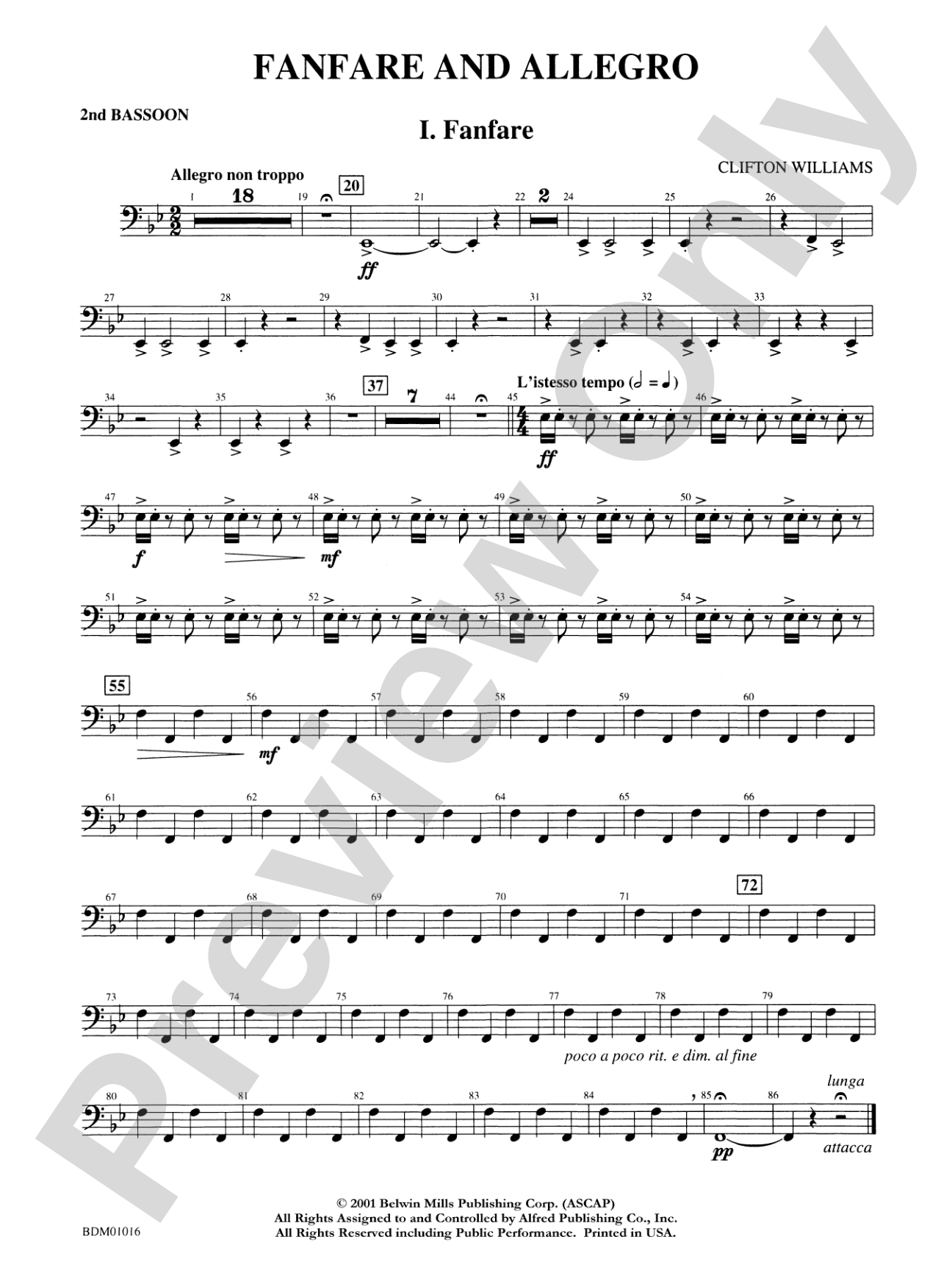 Fanfare and Allegro: 2nd Bassoon