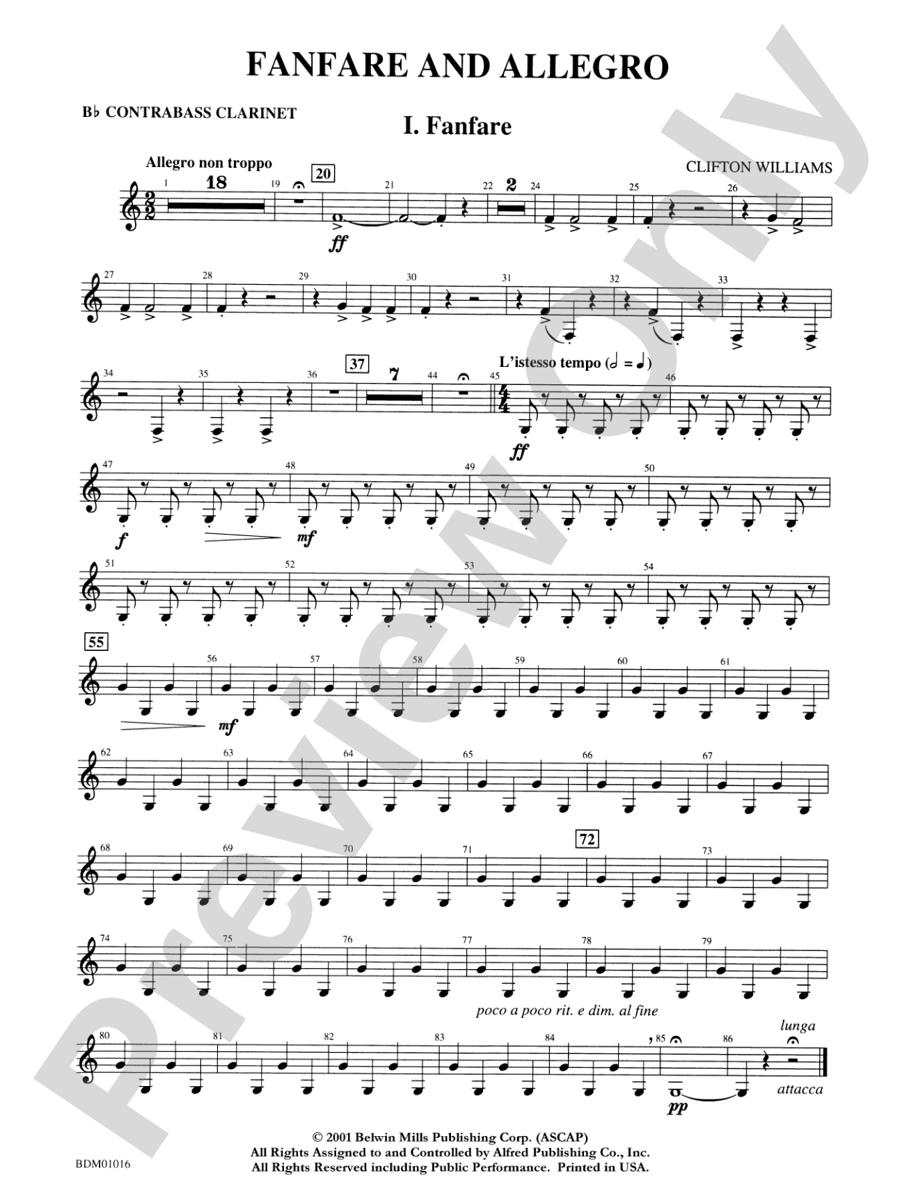 Fanfare and Allegro: B-flat Contrabass Clarinet