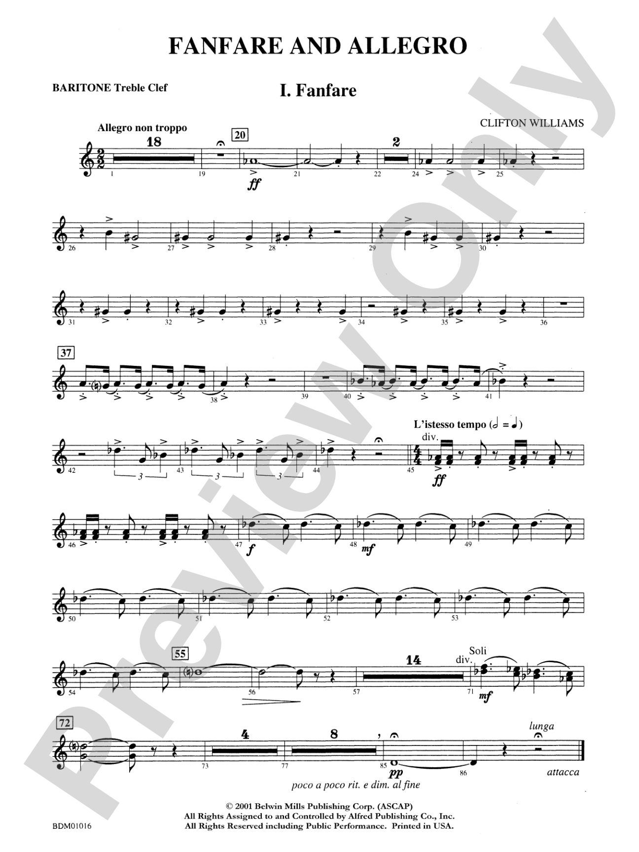 Fanfare and Allegro: Baritone T.C.