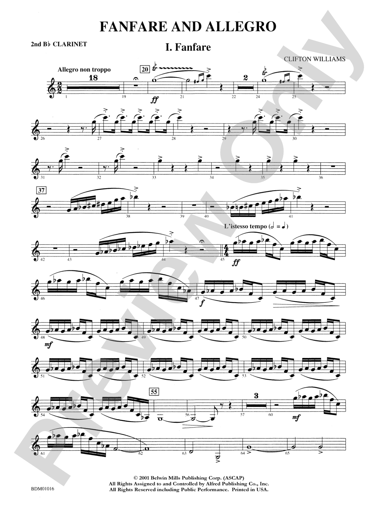 Fanfare and Allegro: 2nd B-flat Clarinet
