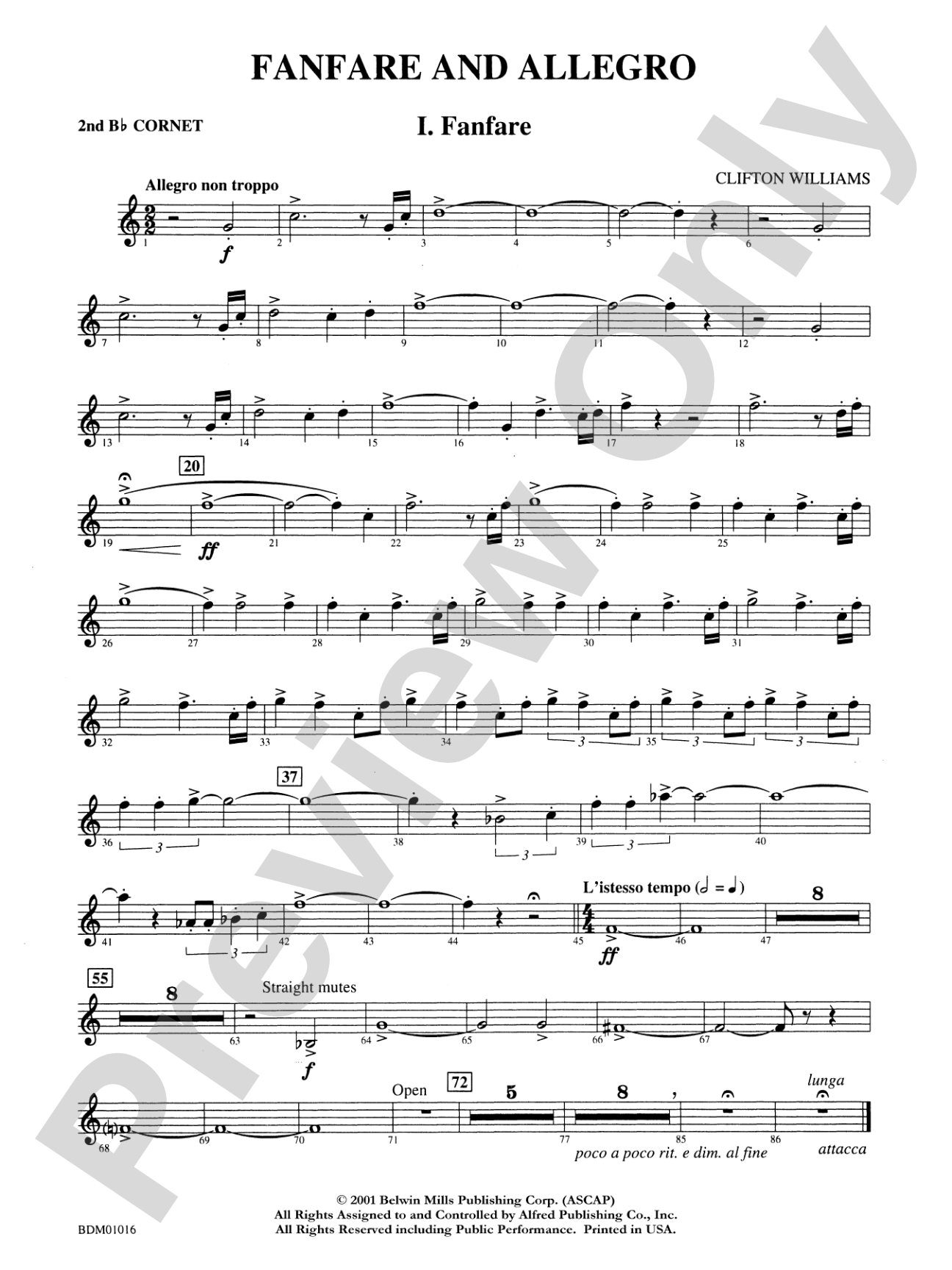 Fanfare and Allegro: 2nd B-flat Cornet