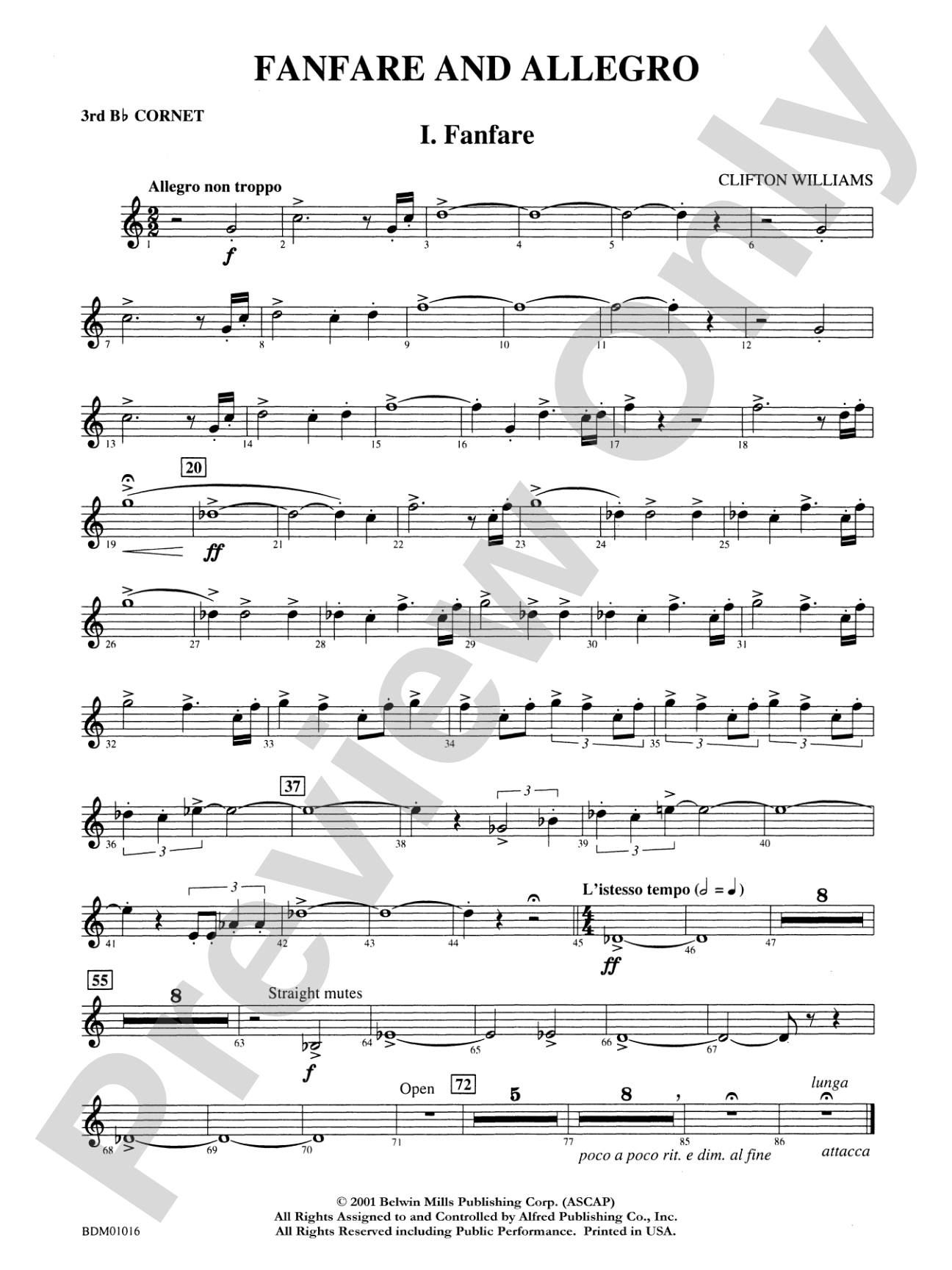 Fanfare and Allegro: 3rd B-flat Cornet