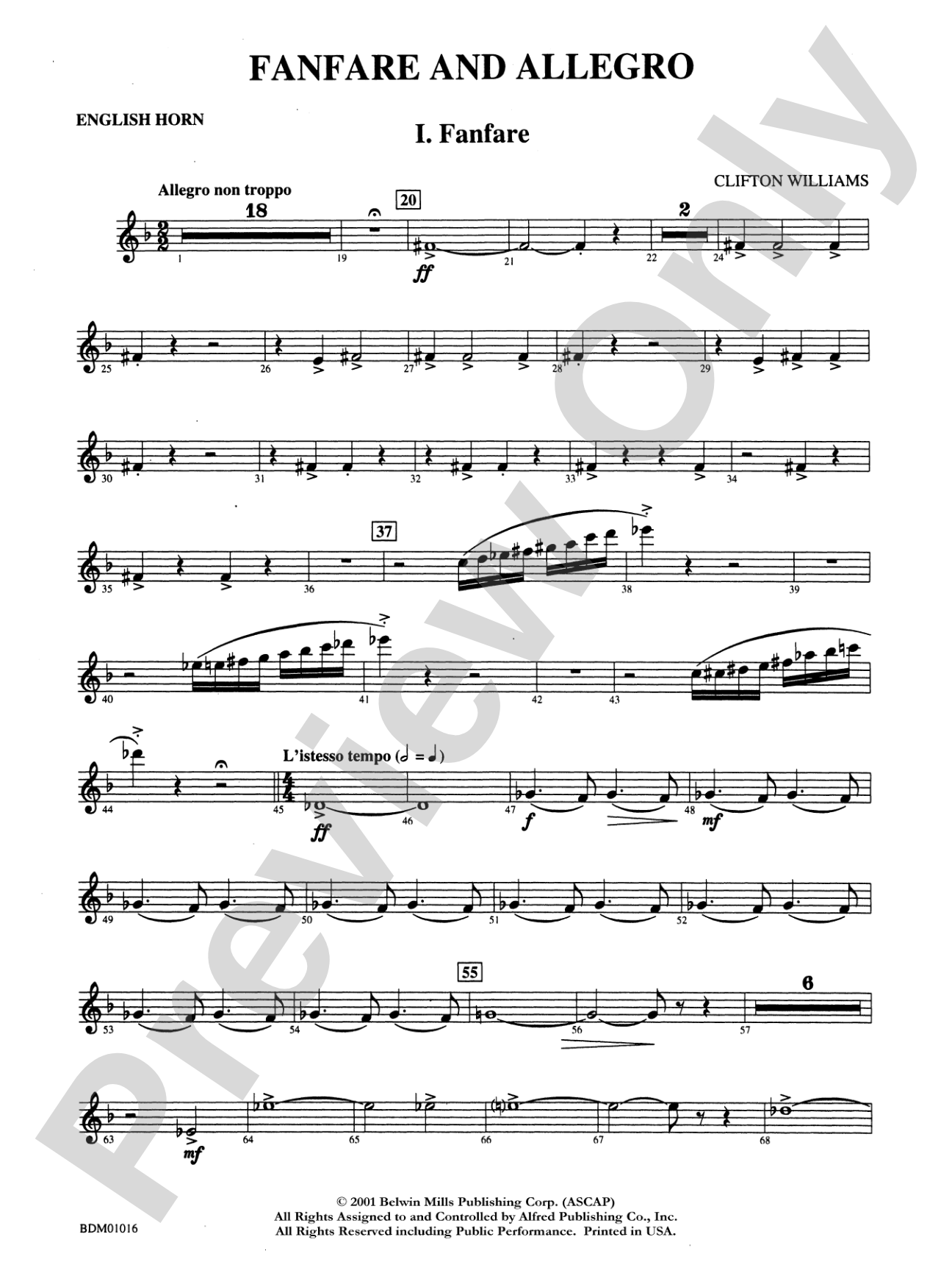 Fanfare and Allegro: English Horn