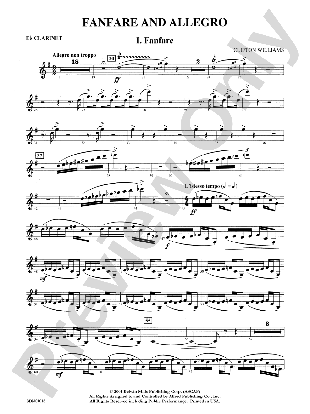 Fanfare and Allegro: E-flat Soprano Clarinet