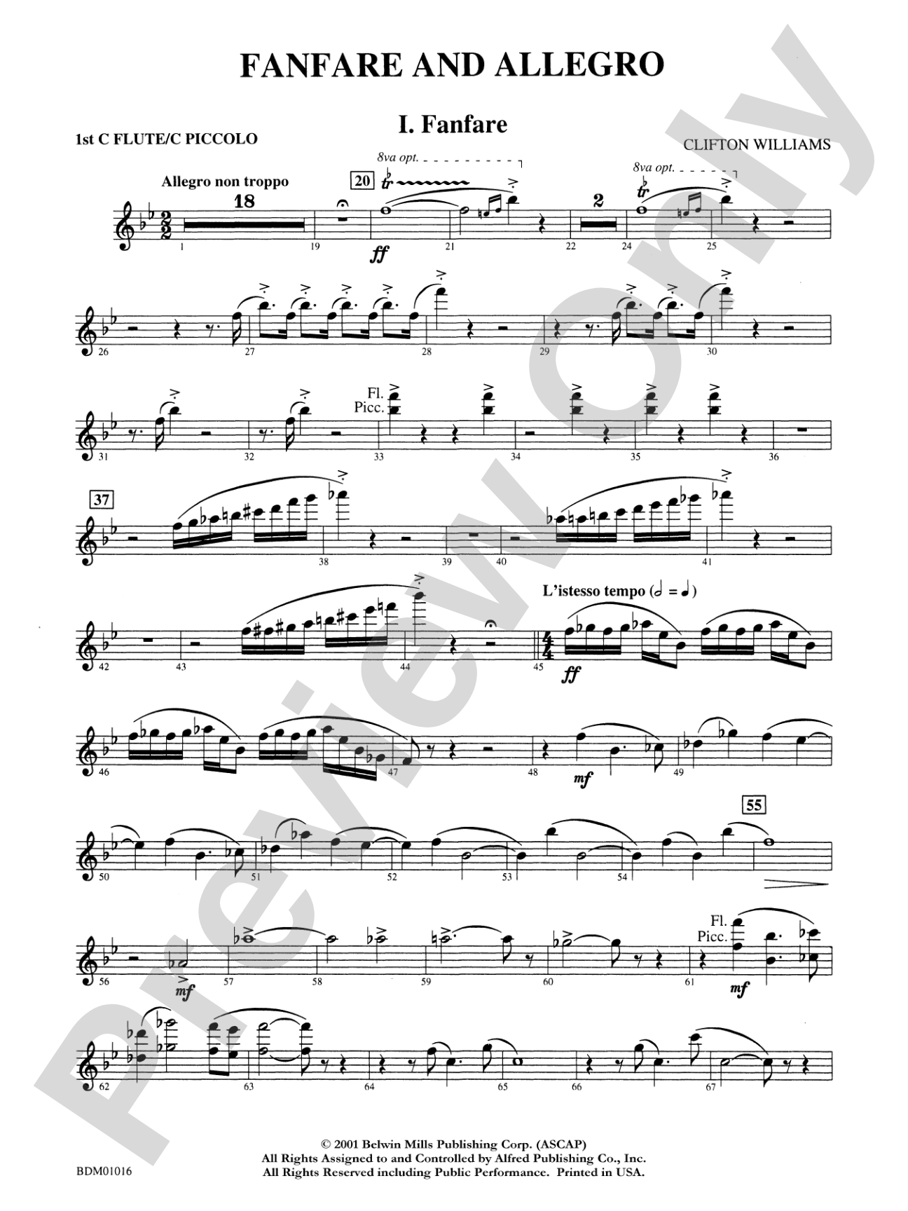 Fanfare and Allegro: Flute