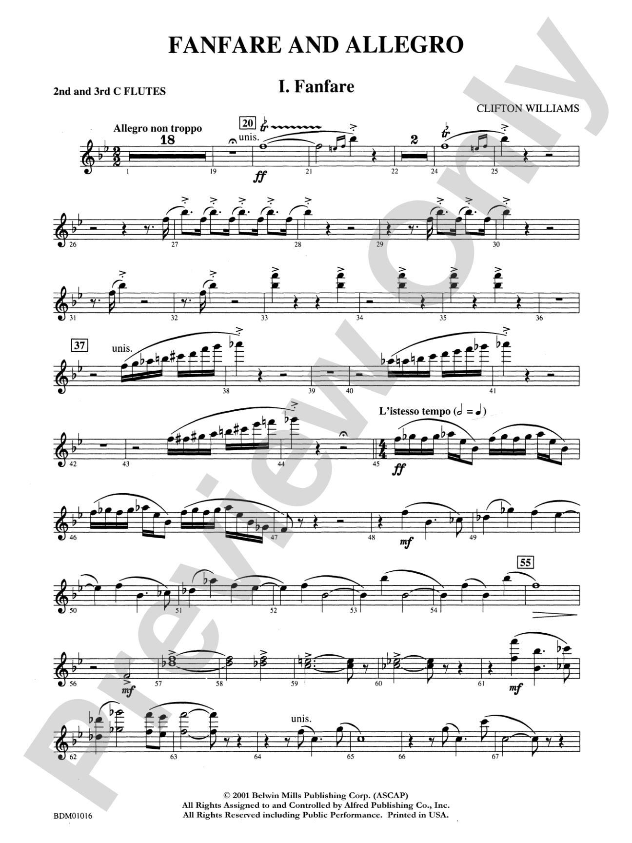 Fanfare and Allegro: 2nd & 3rd Flute