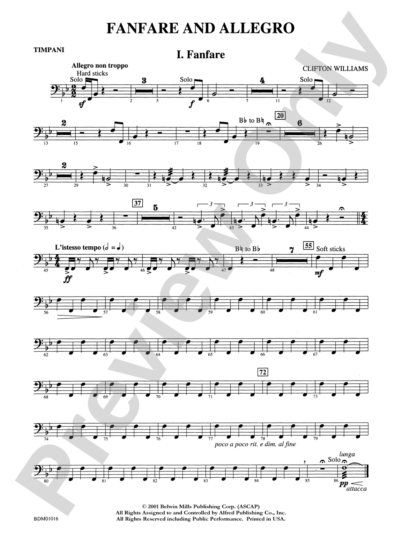 Fanfare and Allegro: Timpani