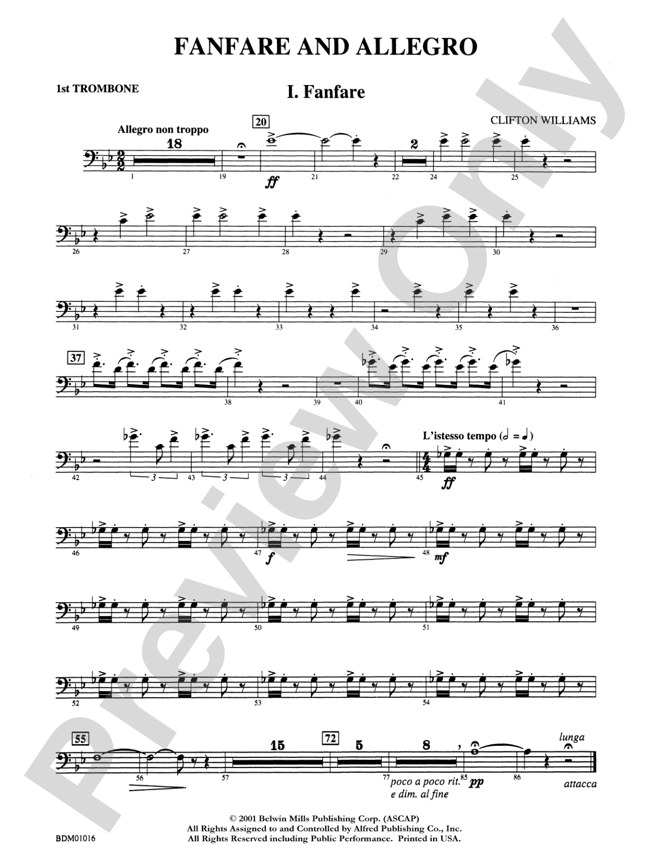 Fanfare and Allegro: 1st Trombone