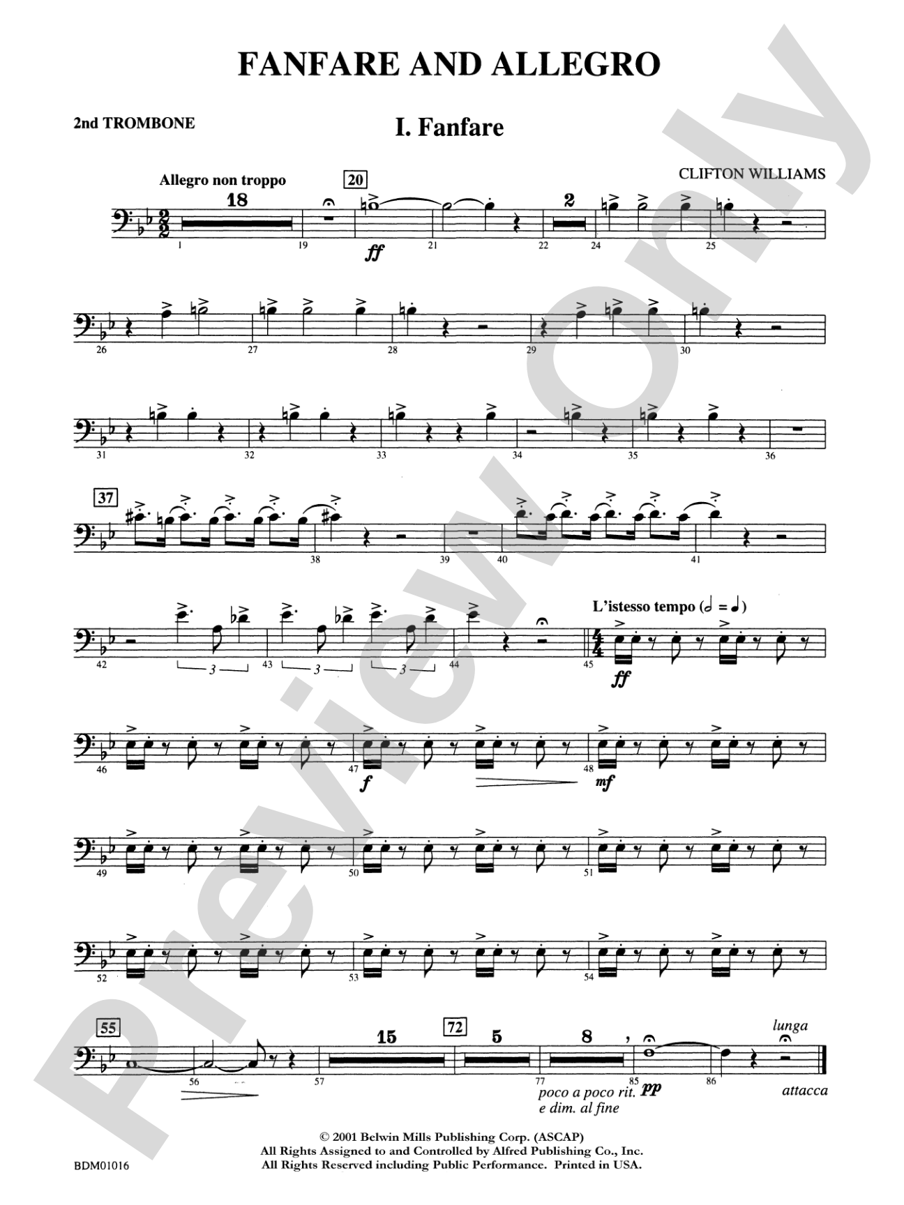 Fanfare and Allegro: 2nd Trombone