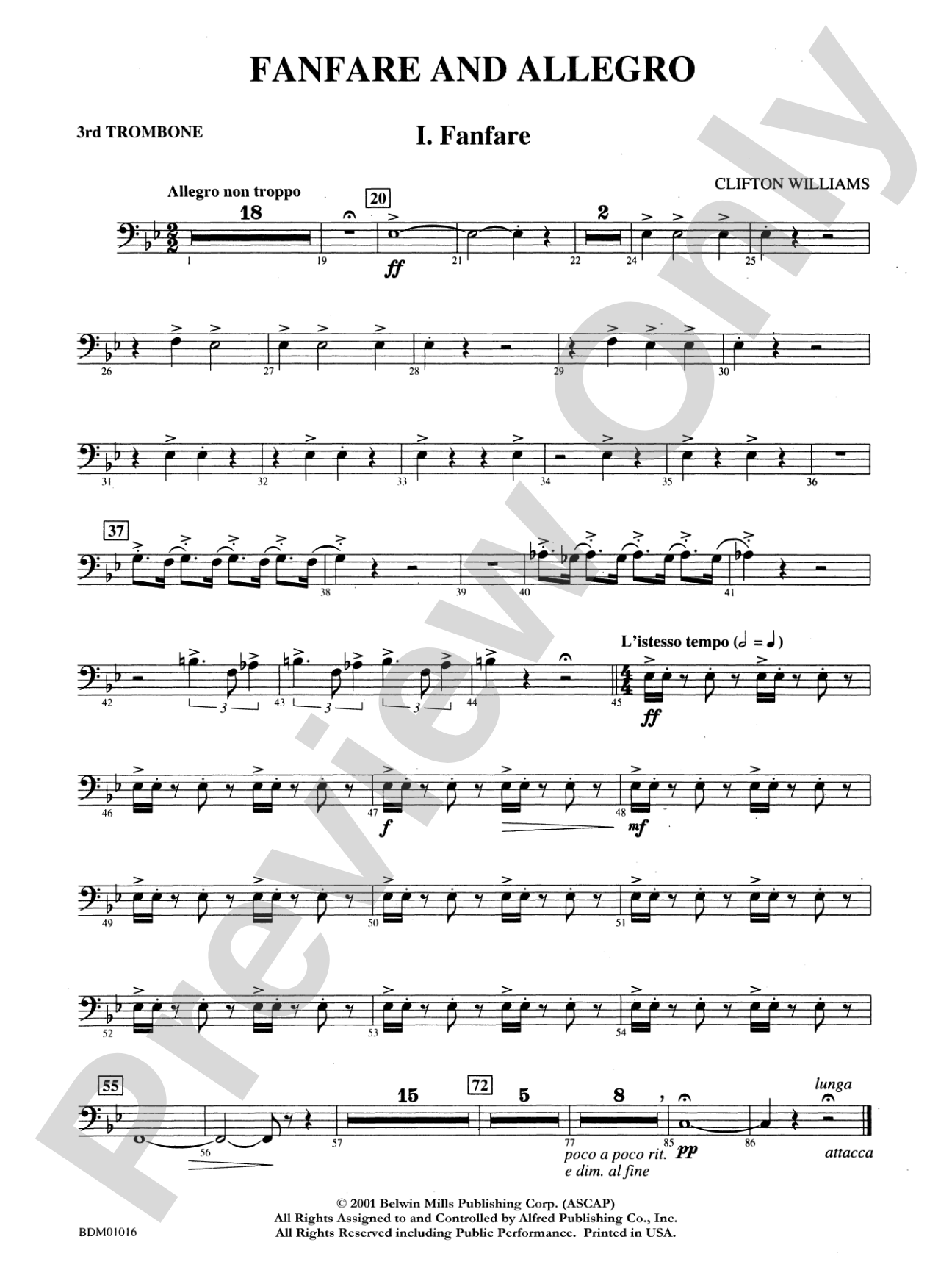Fanfare and Allegro: 3rd Trombone