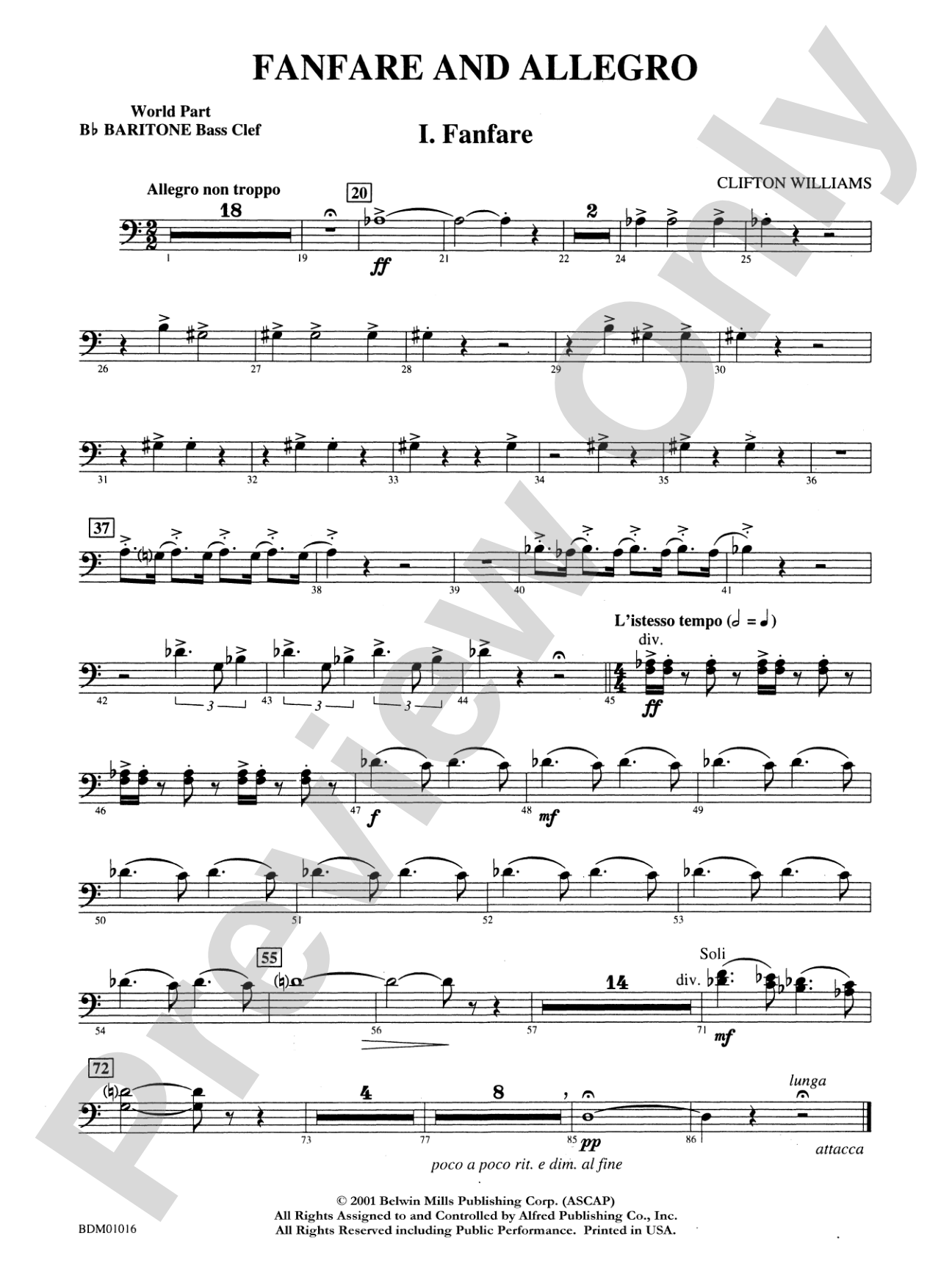 Fanfare and Allegro: (wp) B-flat Baritone B.C.