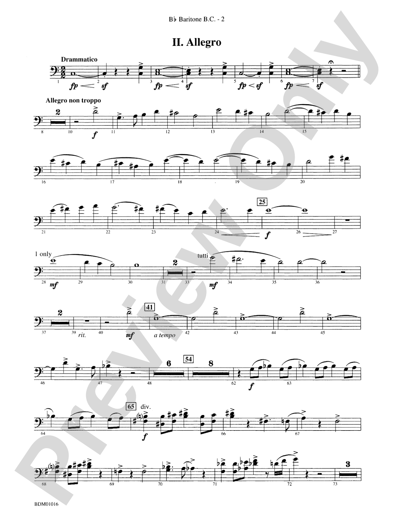 Fanfare and Allegro: (wp) B-flat Baritone B.C.