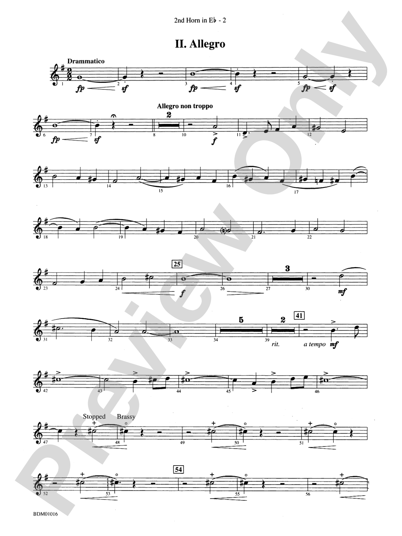 Fanfare and Allegro: (wp) 2nd Horn in E-flat