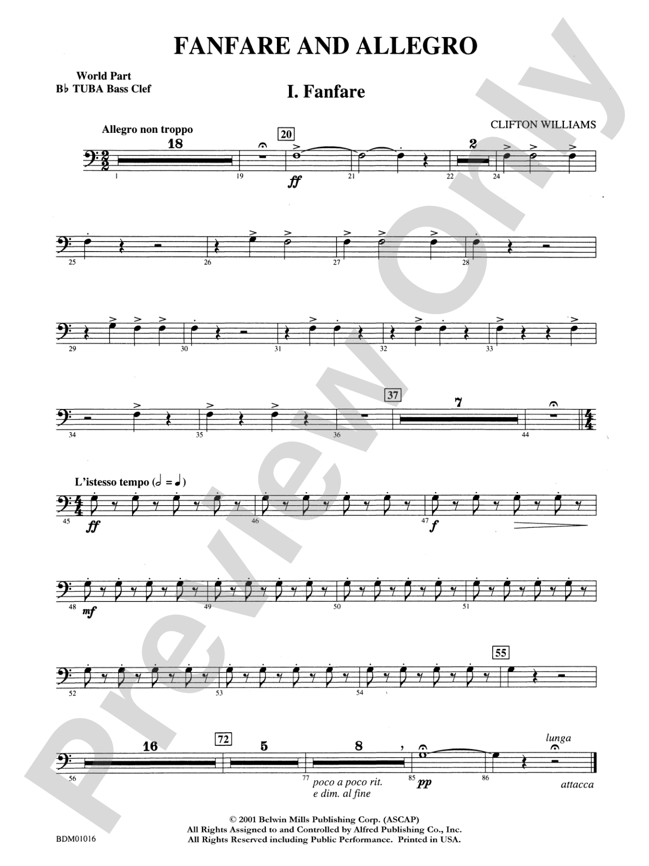 Fanfare and Allegro: (wp) B-flat Tuba B.C.