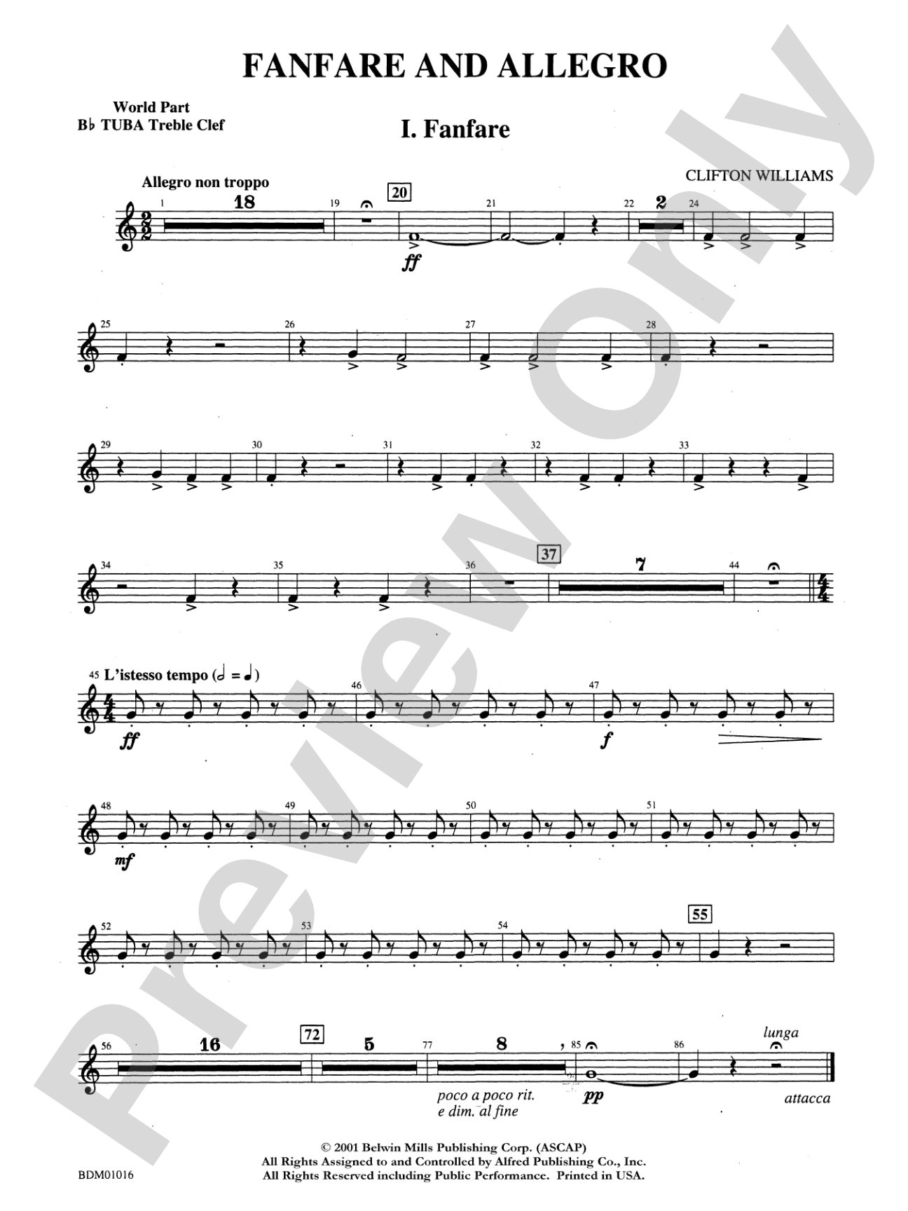Fanfare and Allegro: (wp) B-flat Tuba T.C.