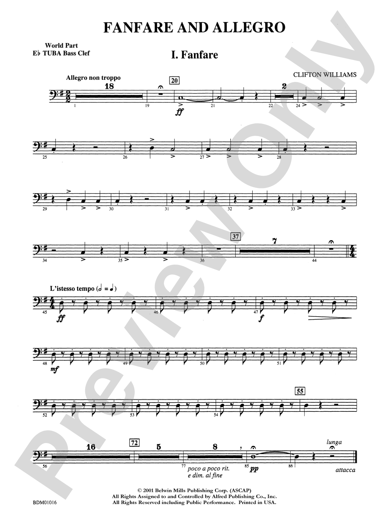 Fanfare and Allegro: (wp) E-flat Tuba B.C.